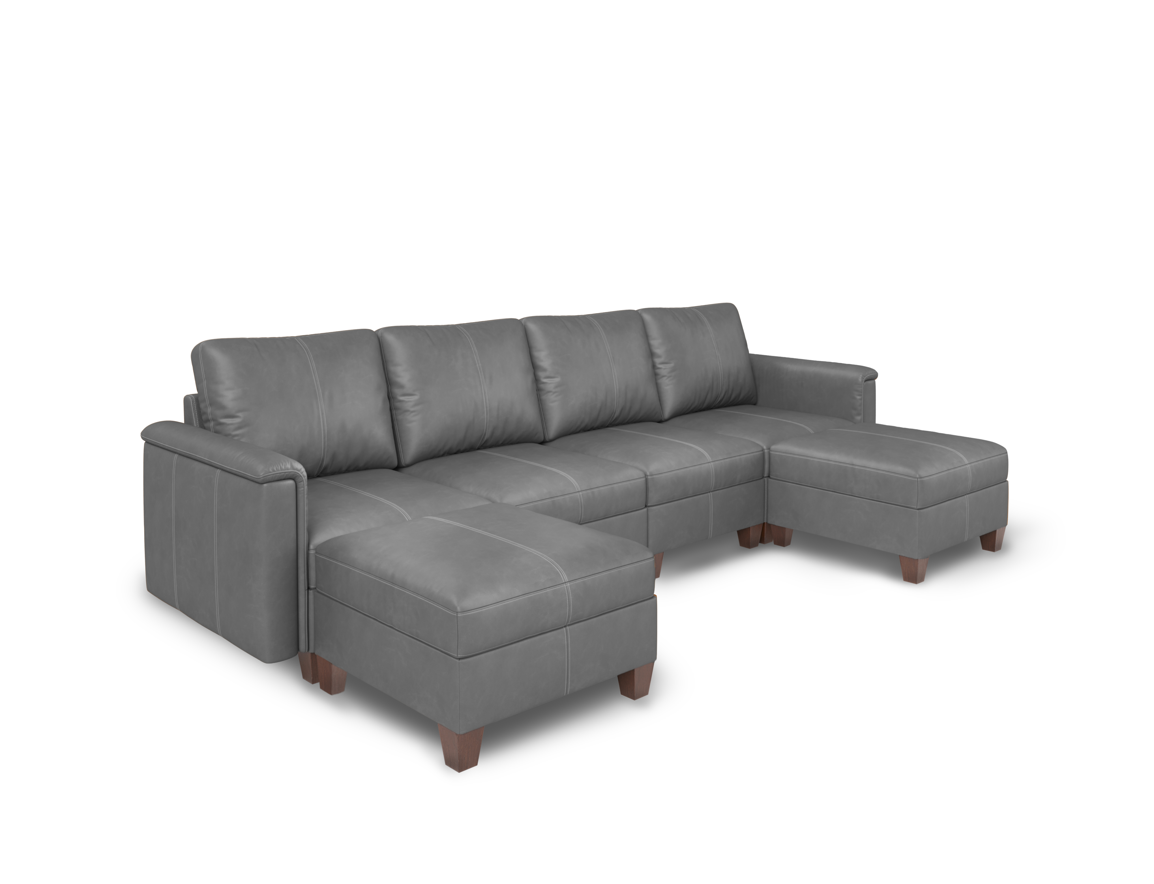 Nexus 6-Seat Faux Leather Modular Sofa