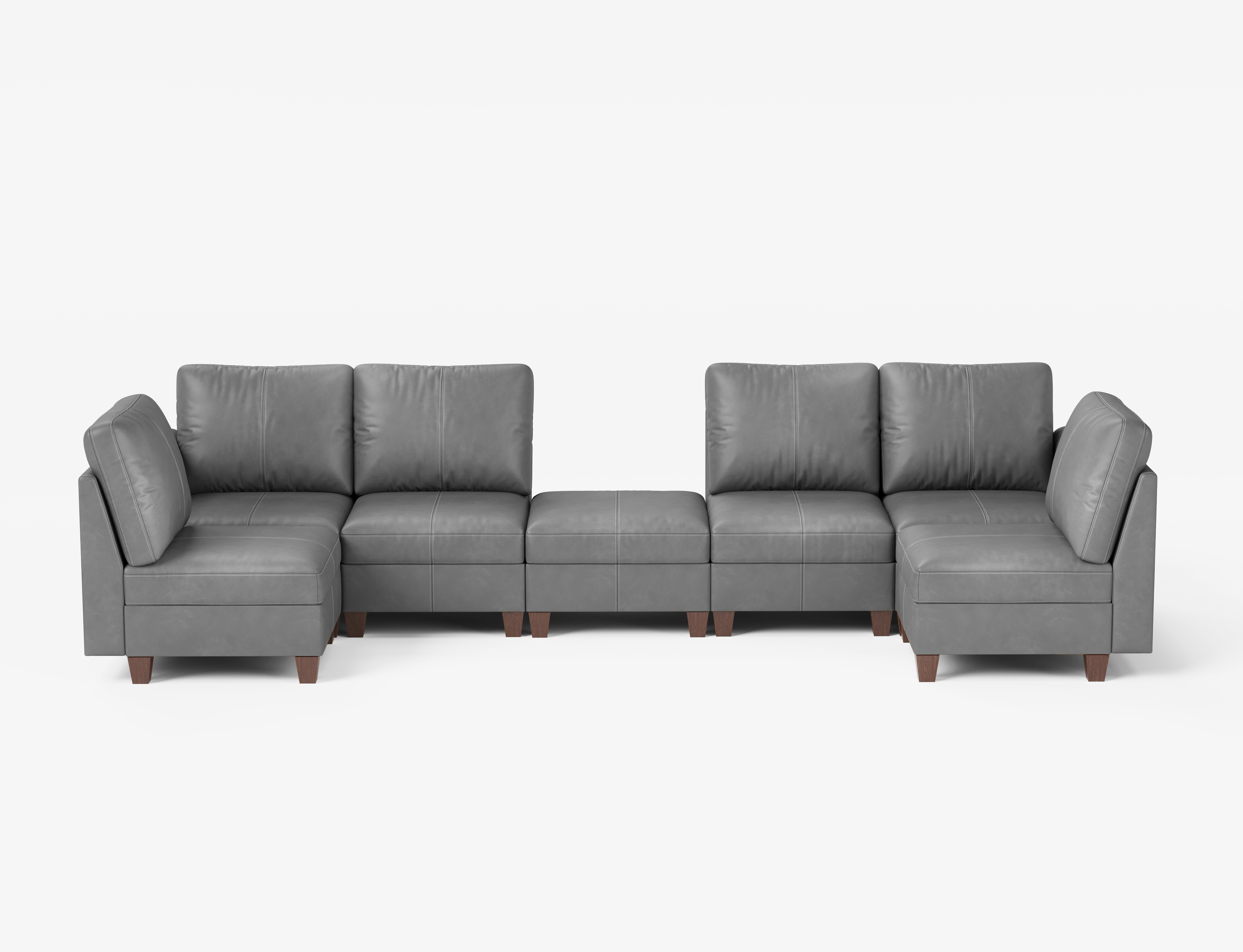 Nexus 7-Seat Faux Leather Sleeper Sofa