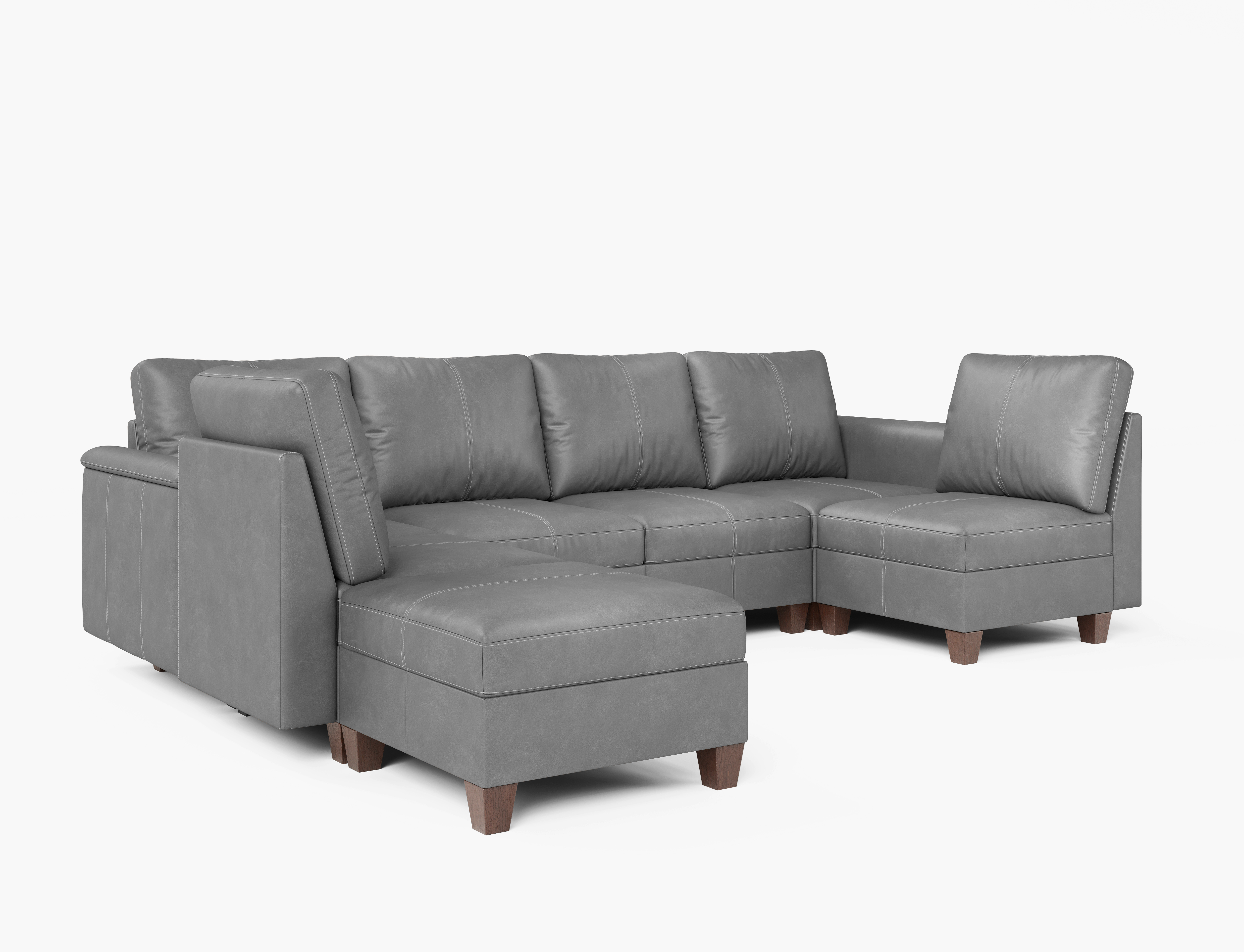 Nexus 7-Seat Faux Leather Sleeper Sofa