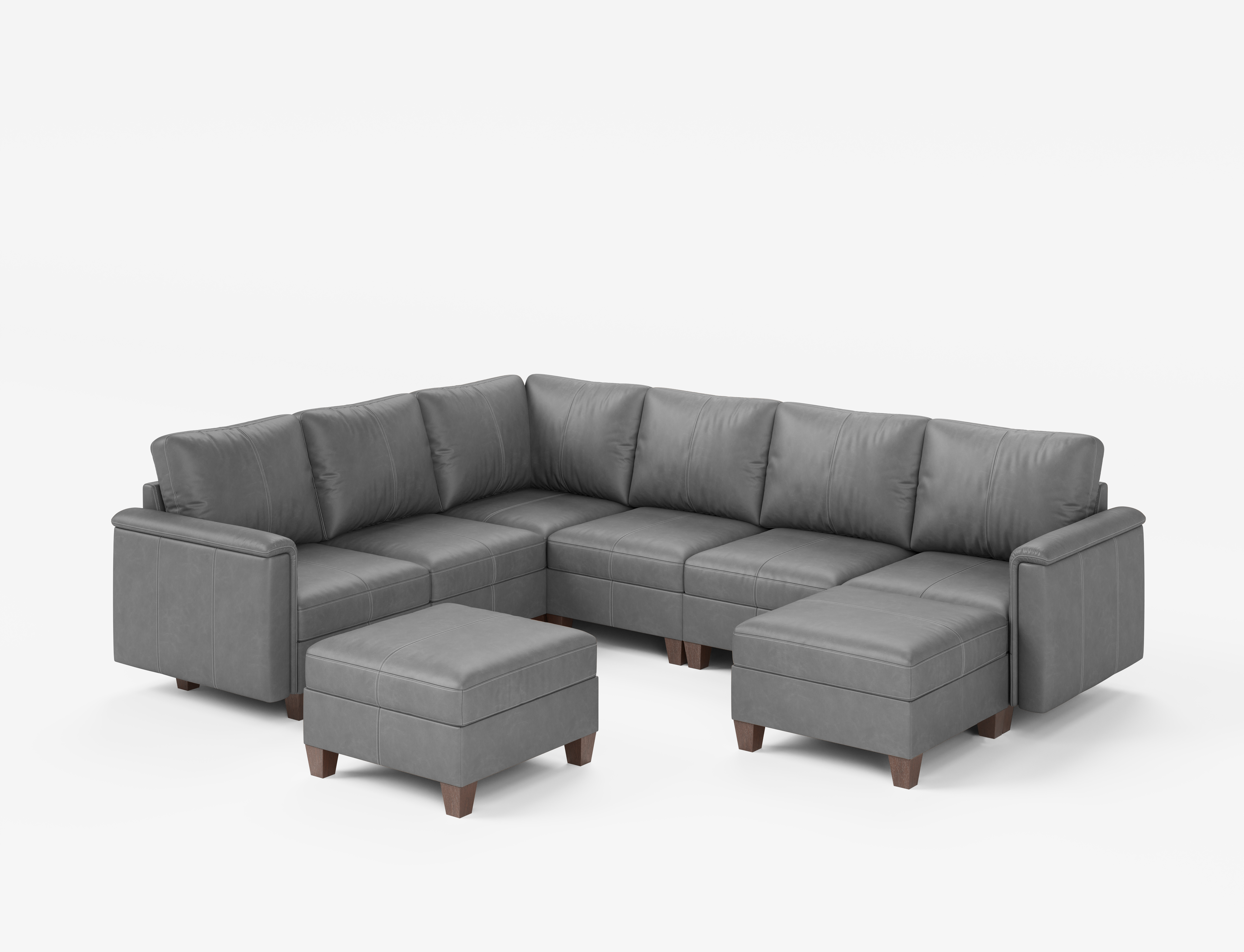 Nexus 8-Seat Faux Leather Modular Sofa