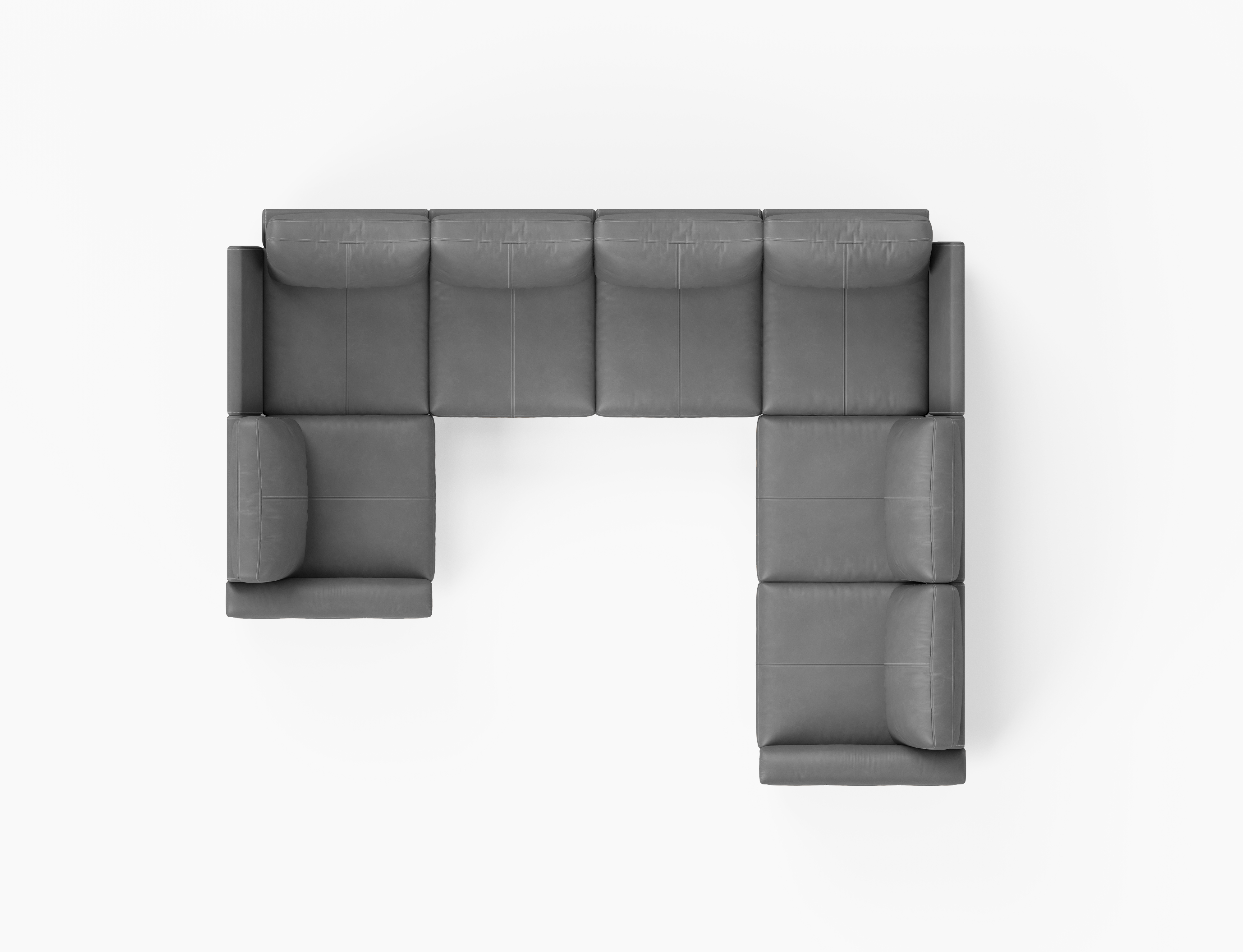 Nexus 7-Seat Faux Leather Sectional Sleeper Sofa