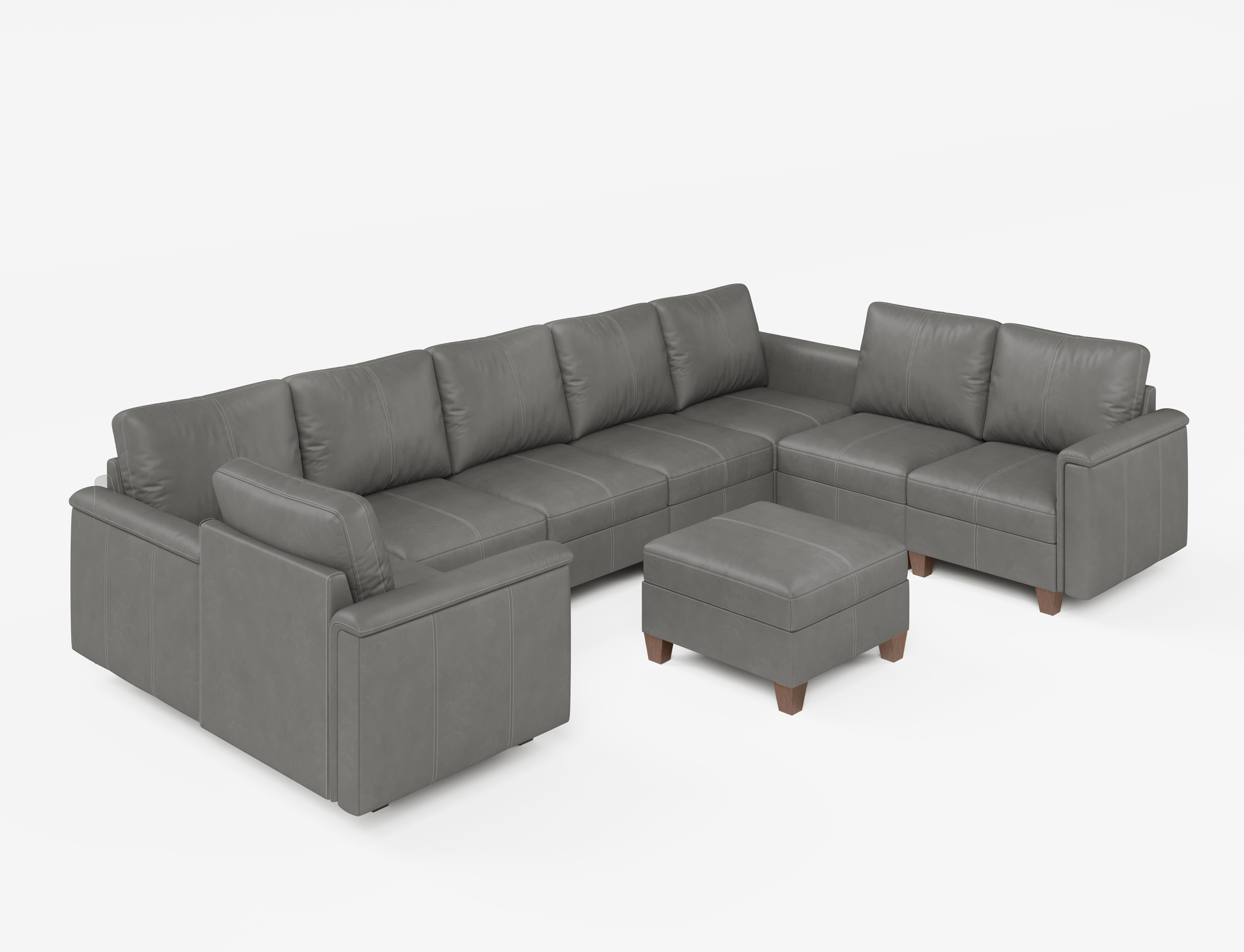 Nexus 9-Seat Faux Leather Modular Sofa Bed