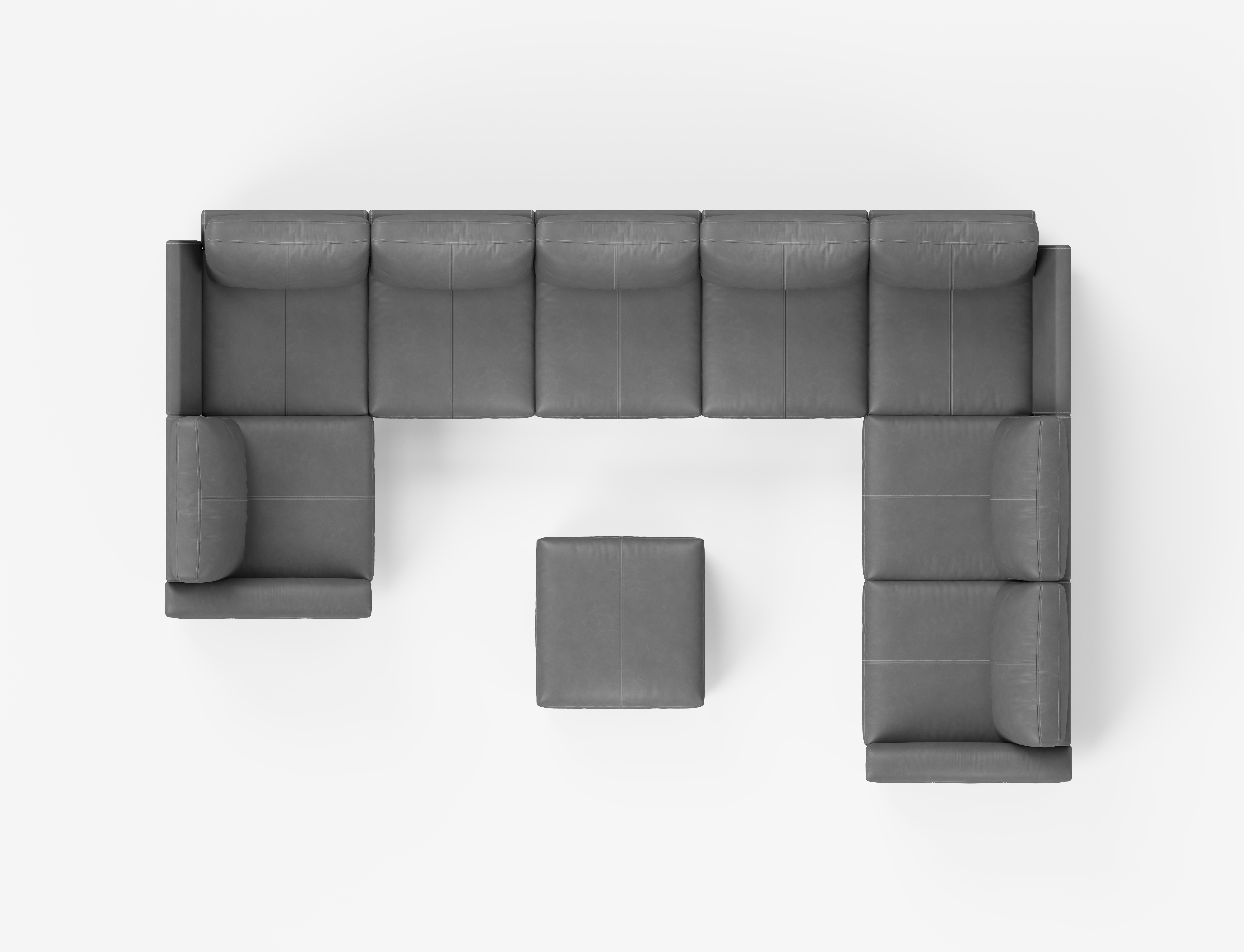 Nexus 9-Seat Faux Leather Modular Sofa Bed