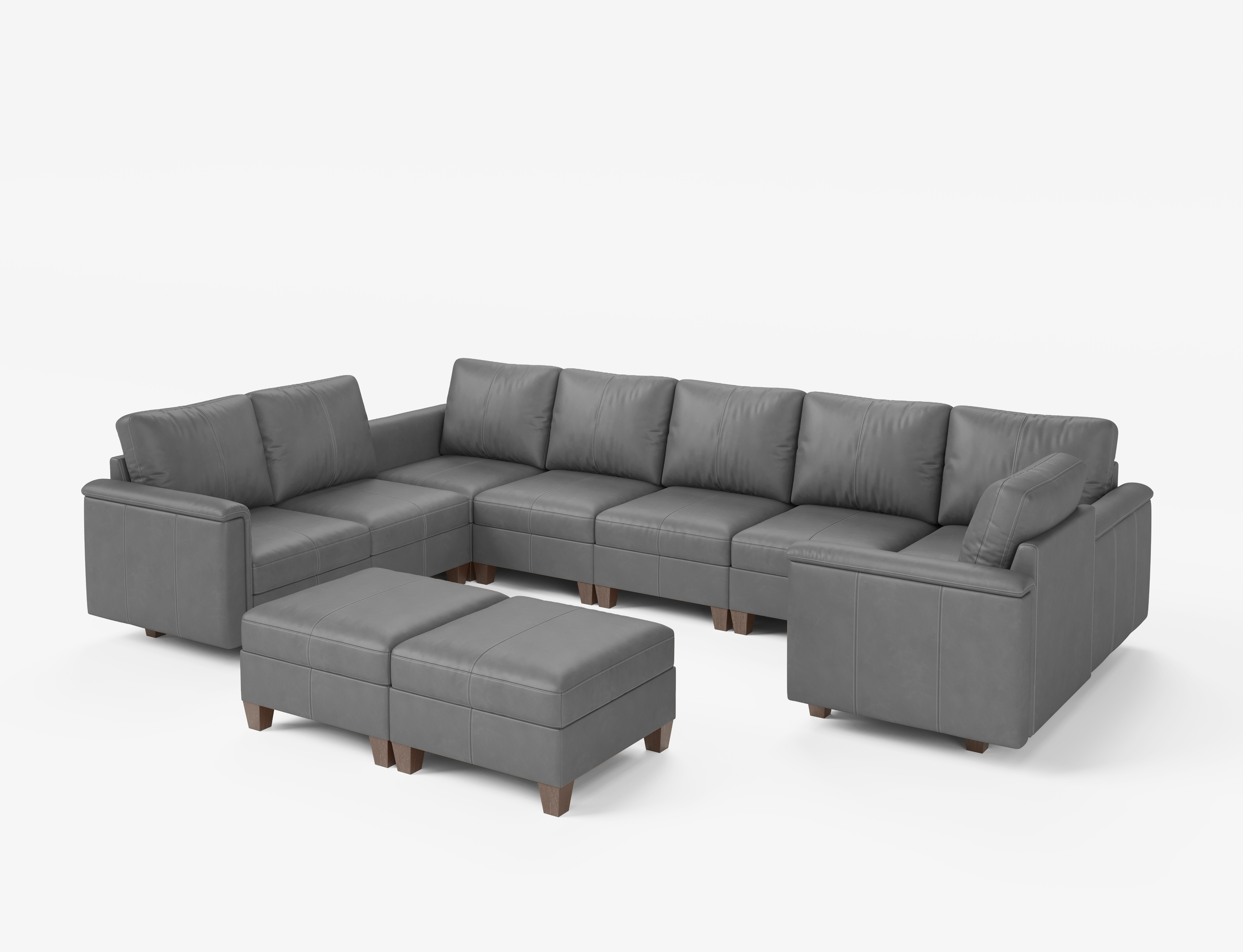 Nexus 10-Seat Faux Leather Modular Sofa