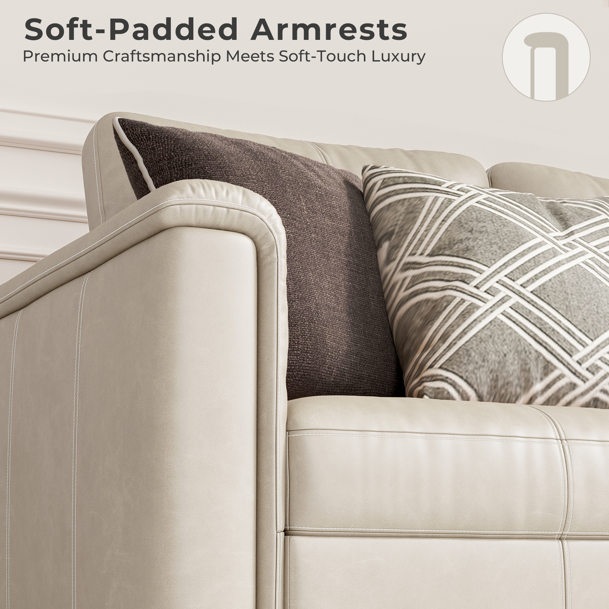 Nexus 6-Seat Faux Leather Modular Sofa