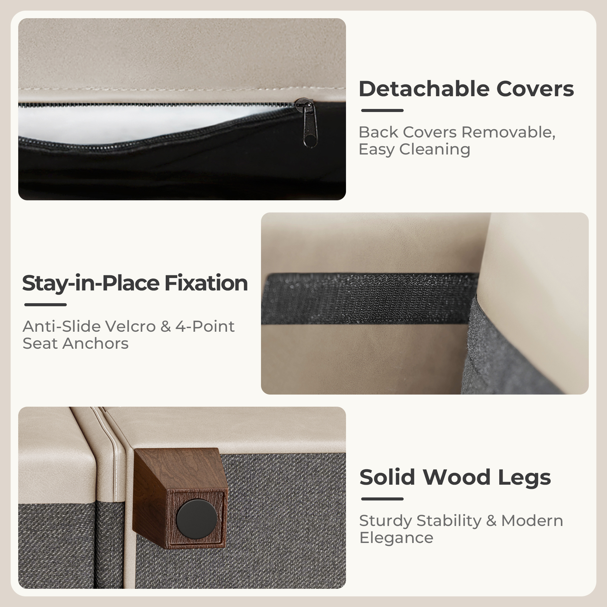 Nexus 6-Seat Faux Leather Modular Sofa
