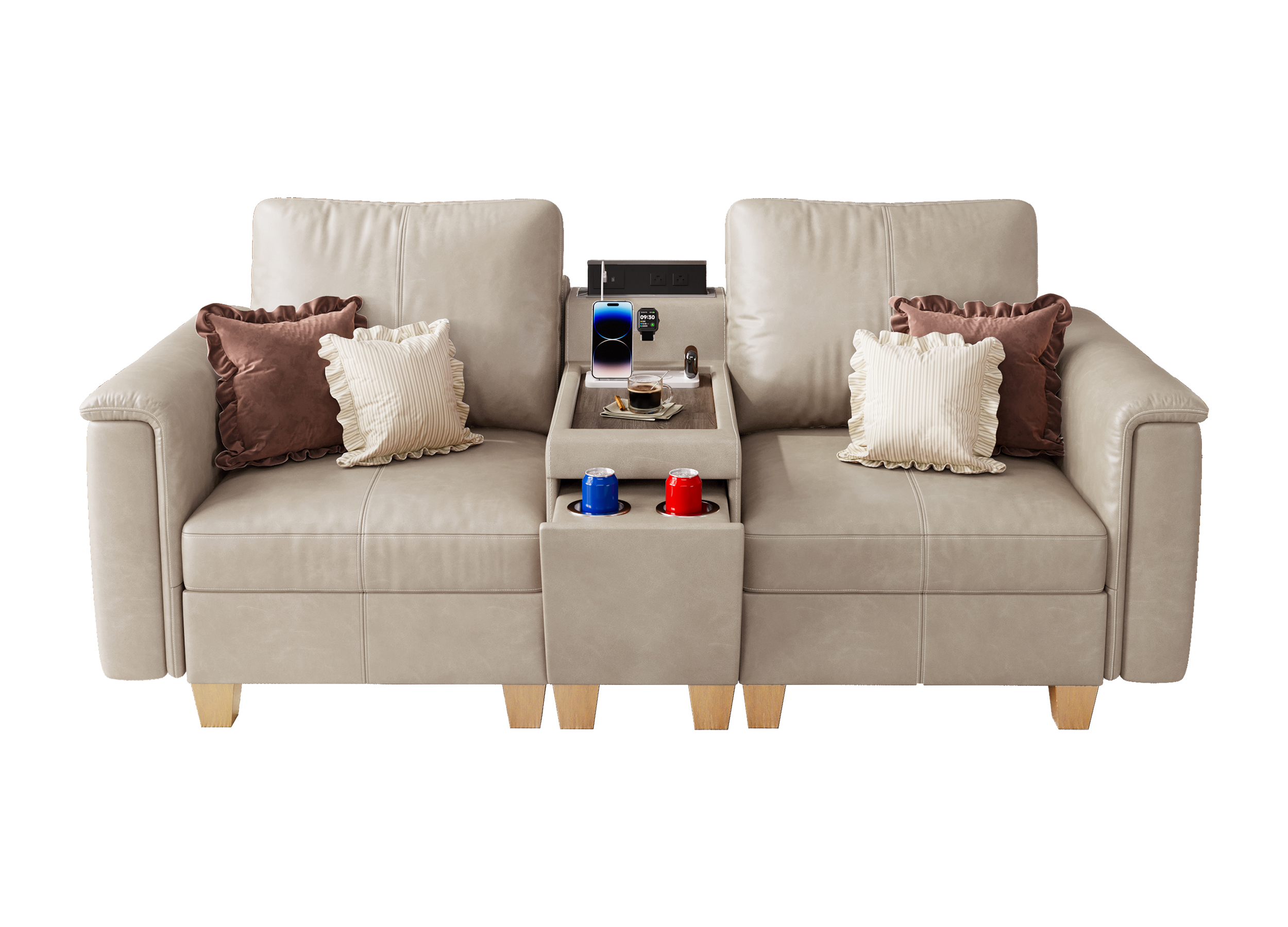 Nexus 2-Seat Faux Leather Modular Sofa