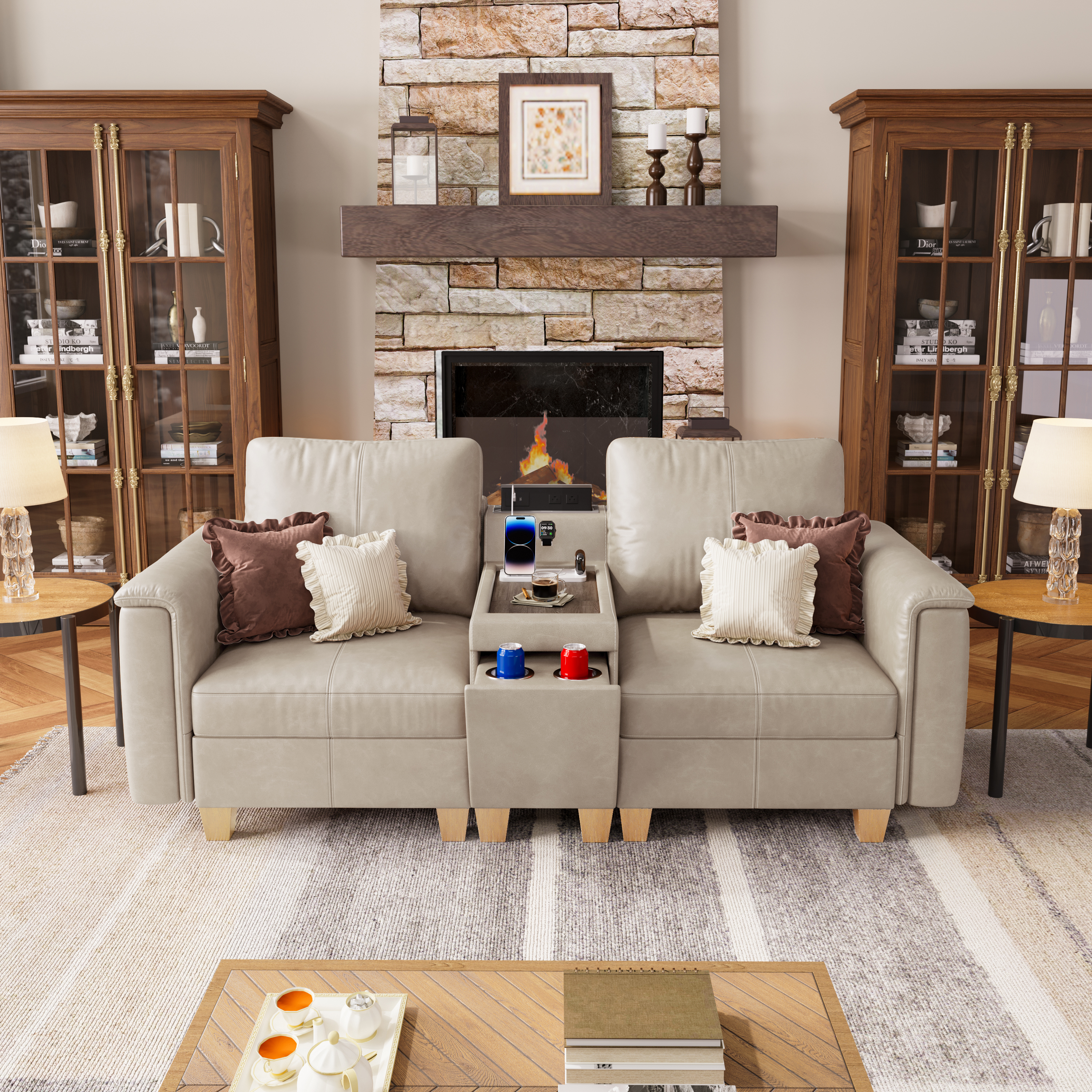 Nexus 2-Seat Faux Leather Modular Sofa