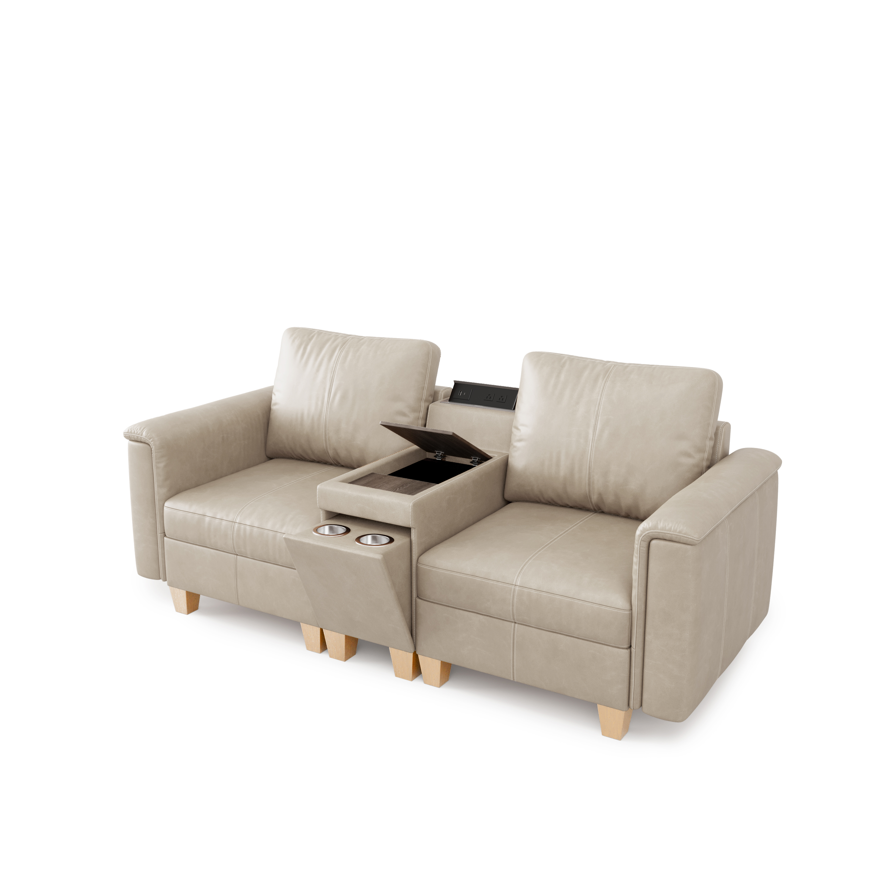 Nexus 2-Seat Faux Leather Modular Sofa