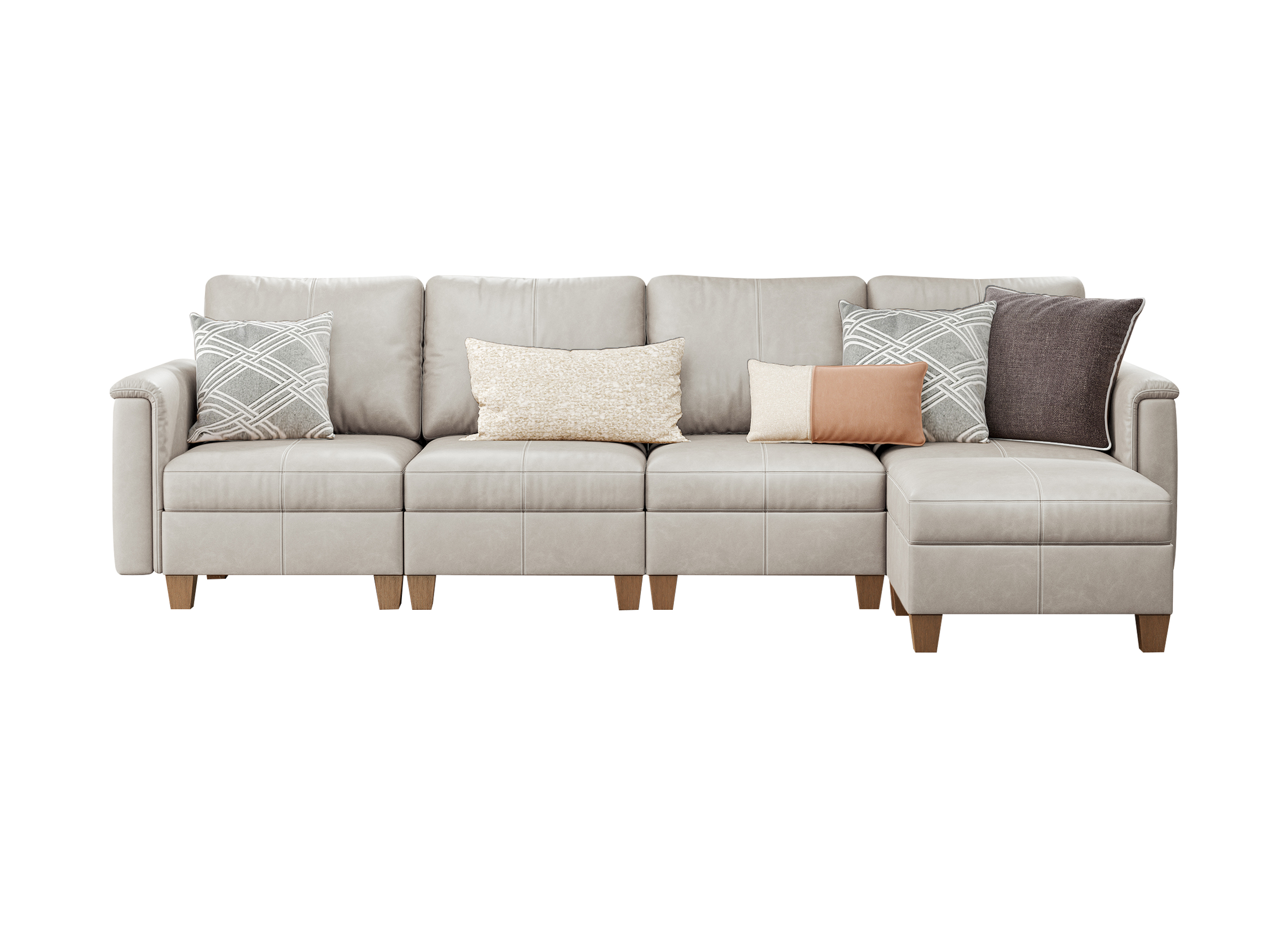 Nexus 5-Seat Faux Leather Modular Sofa