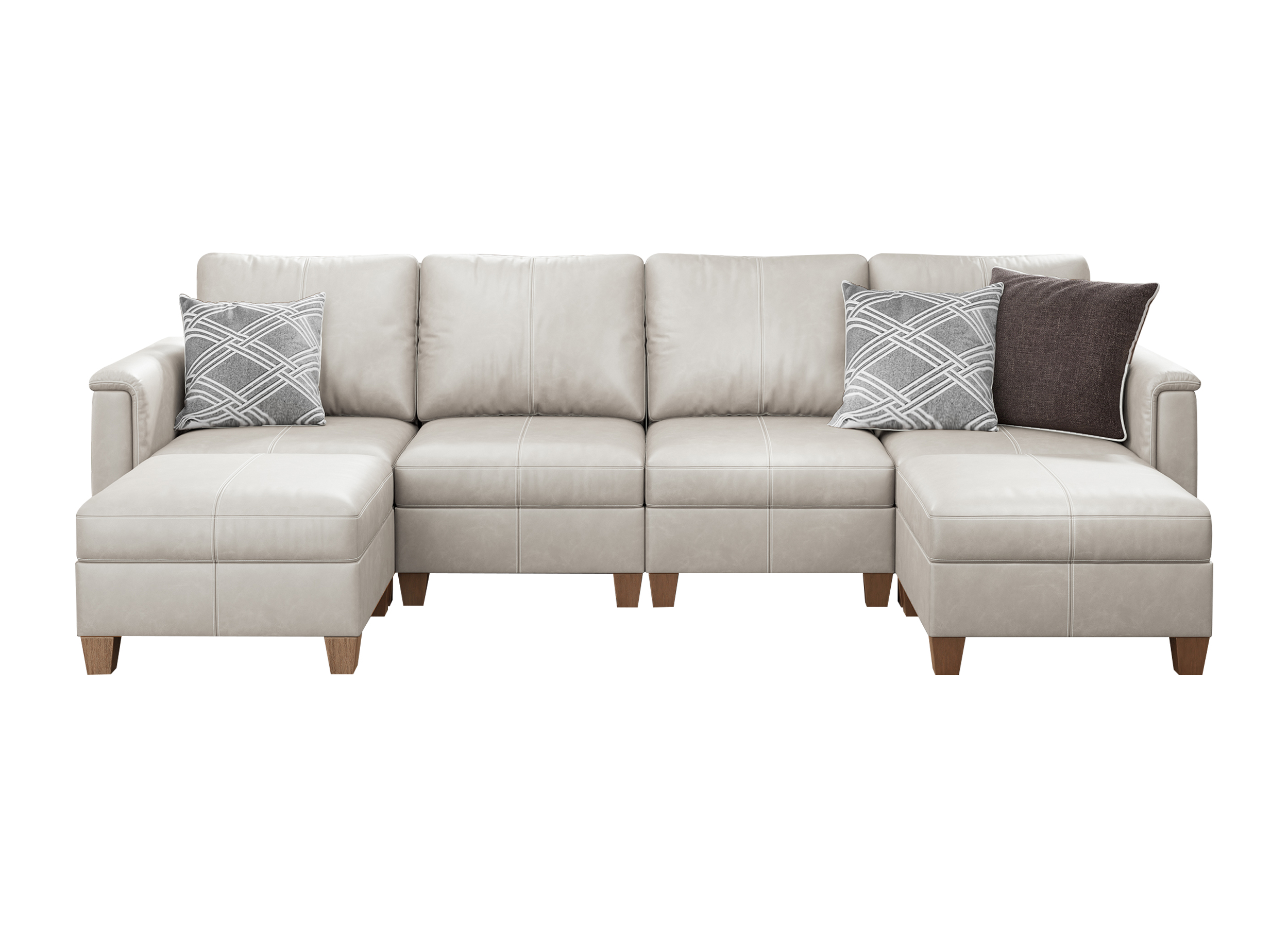 Nexus 6-Seat Faux Leather Modular Sofa