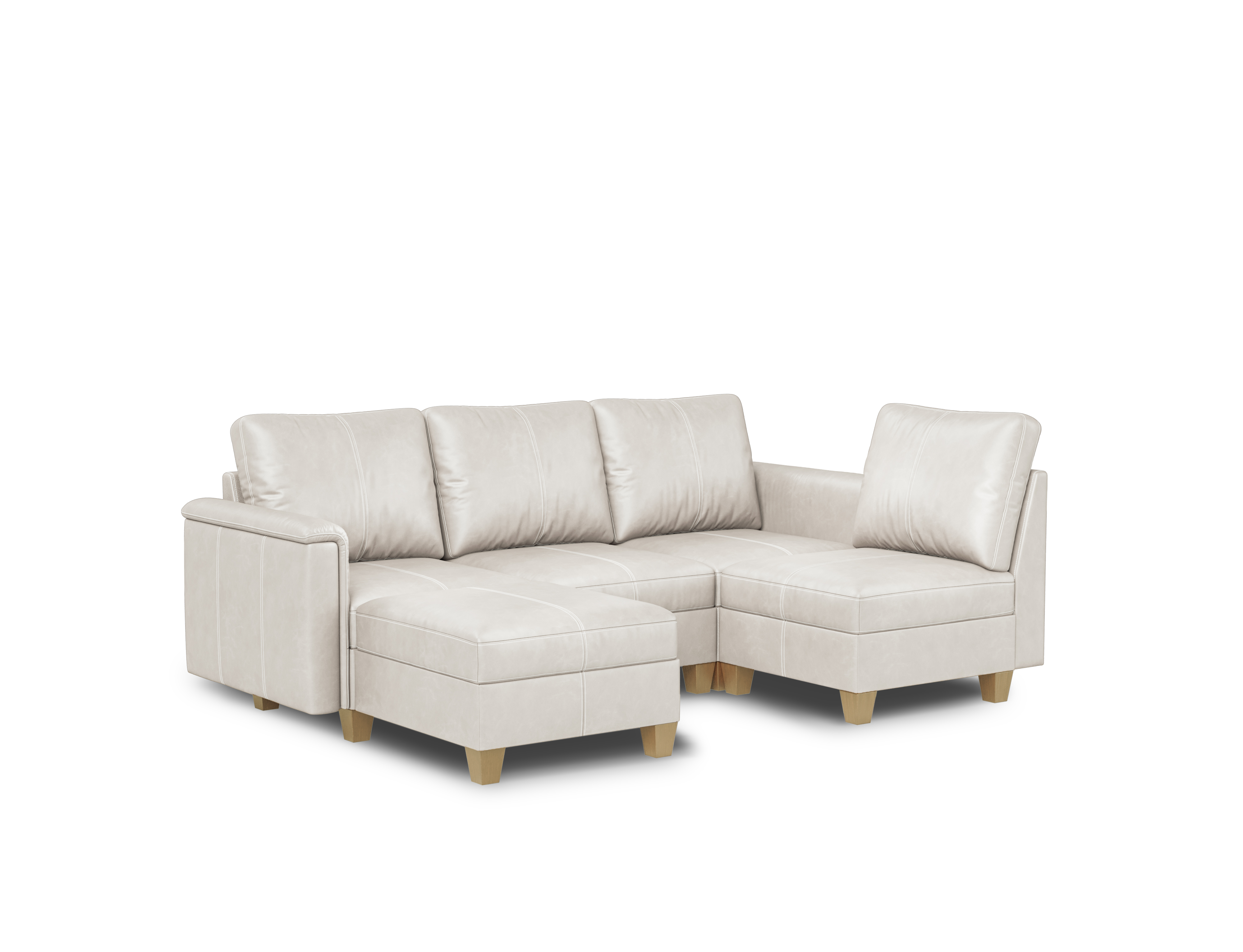 Nexus 5-Seat Faux Leather Modular Sofa