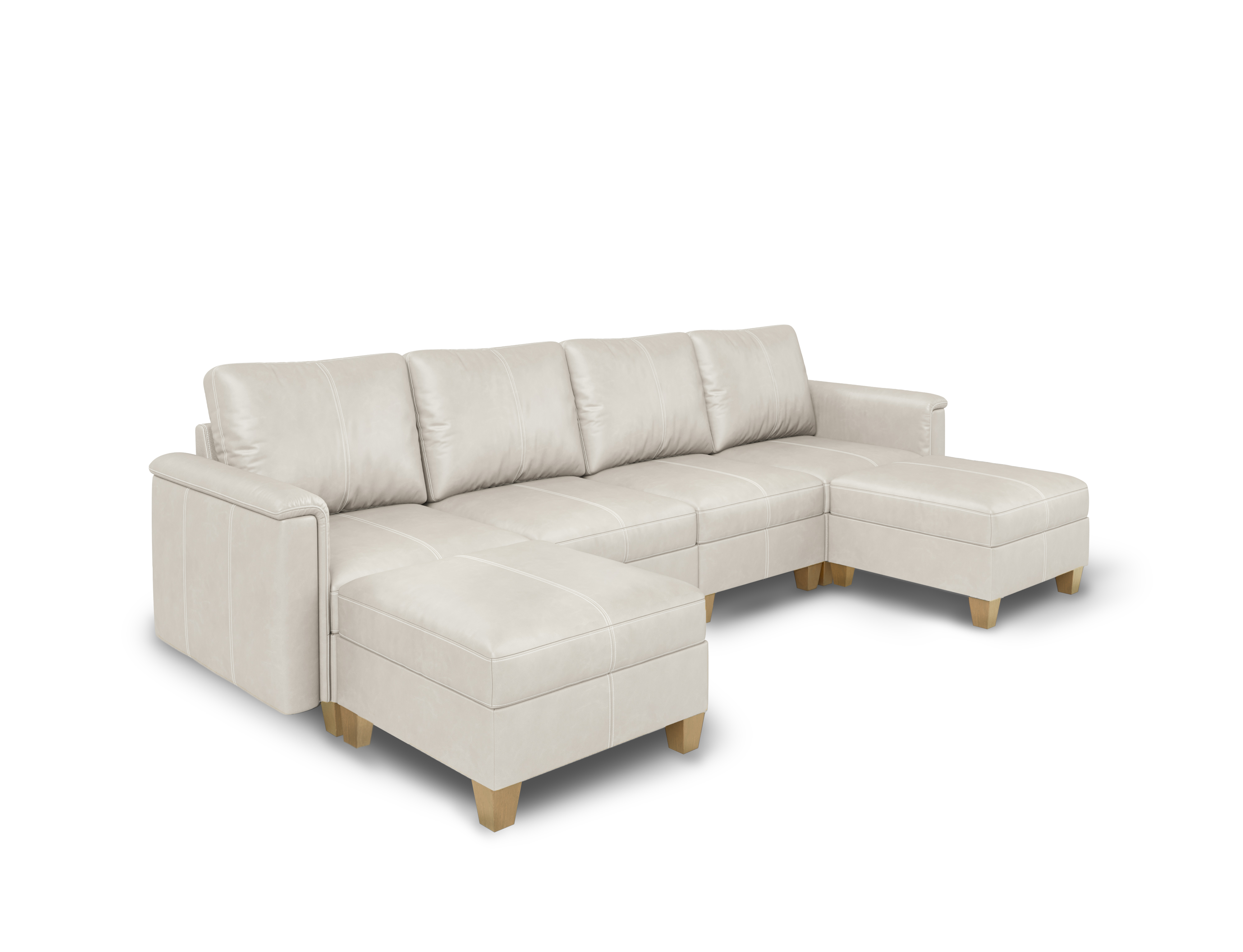Nexus 6-Seat Faux Leather Modular Sofa