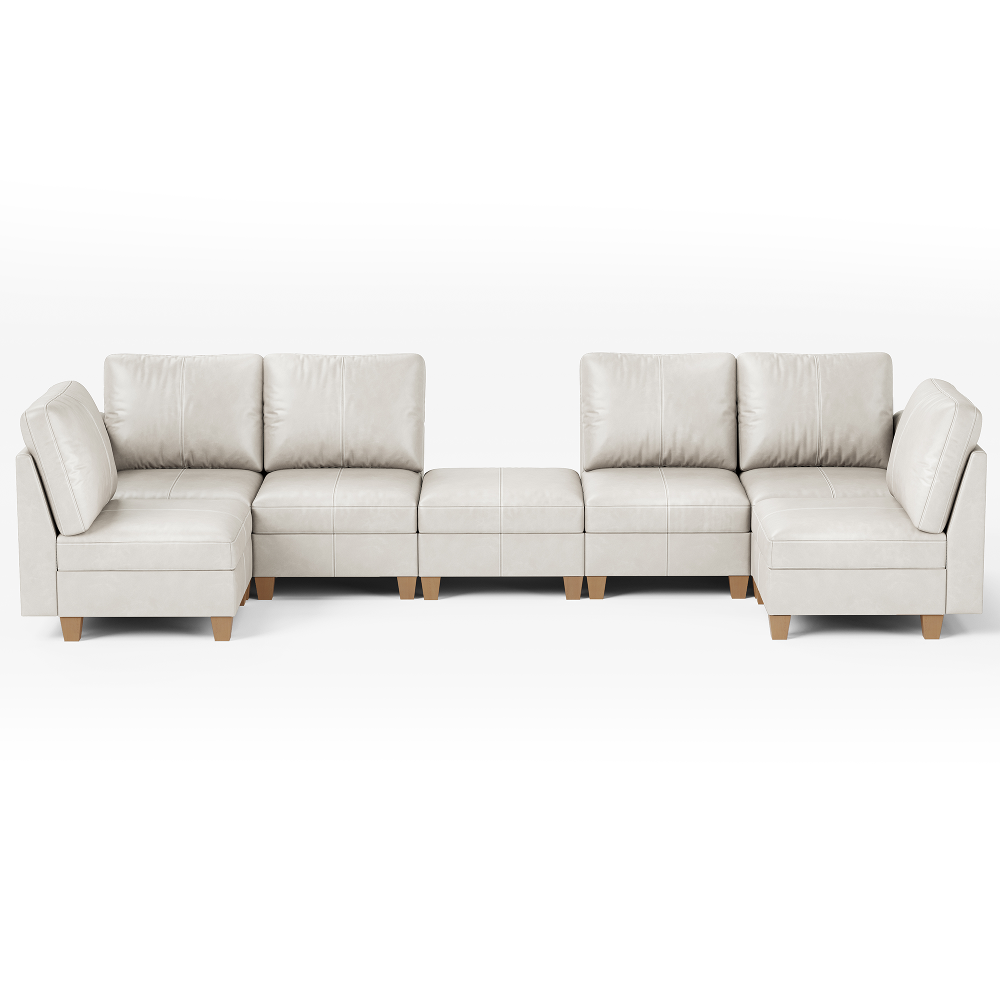 Nexus 7-Seat Faux Leather Sleeper Sofa