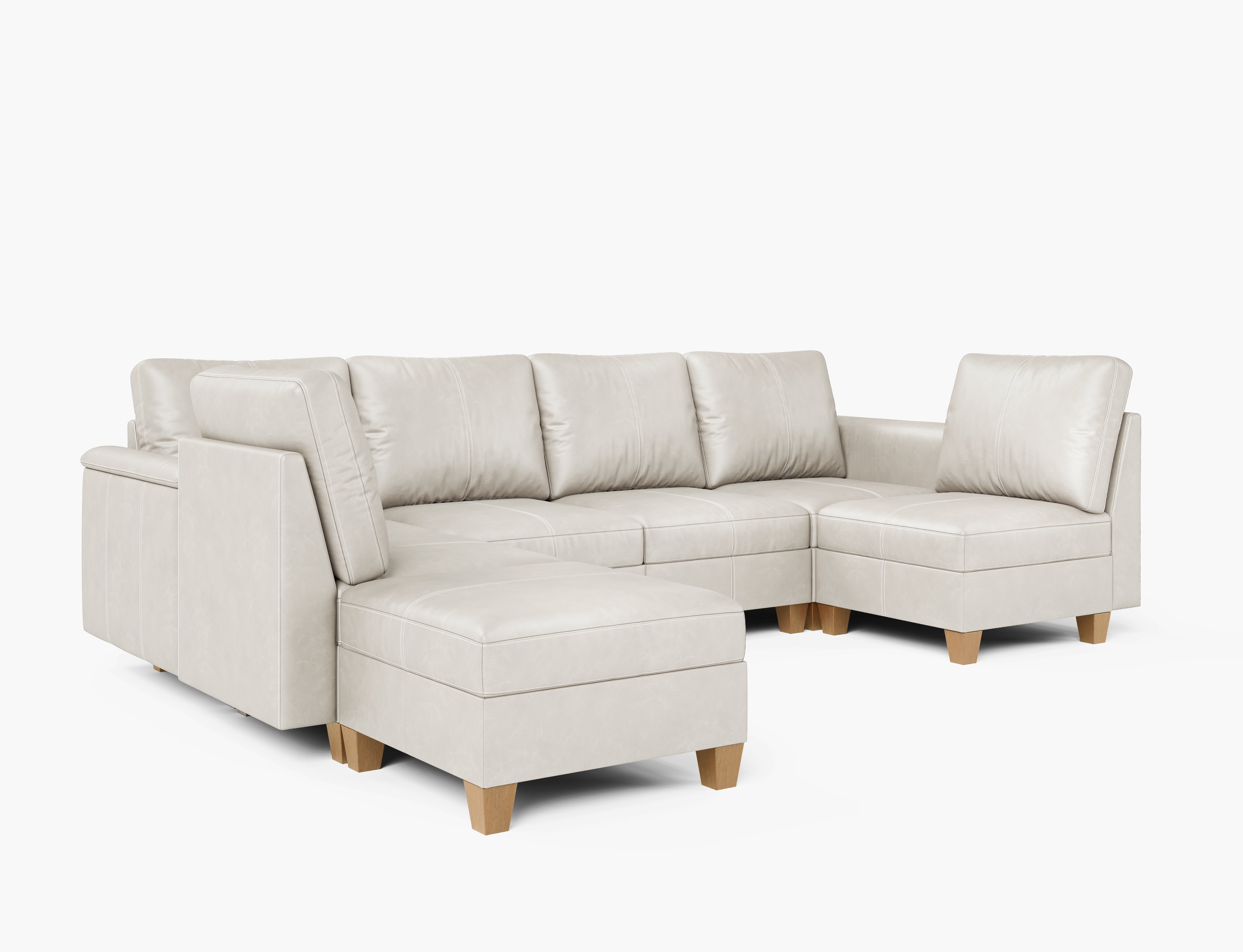 Nexus 7-Seat Faux Leather Sleeper Sofa