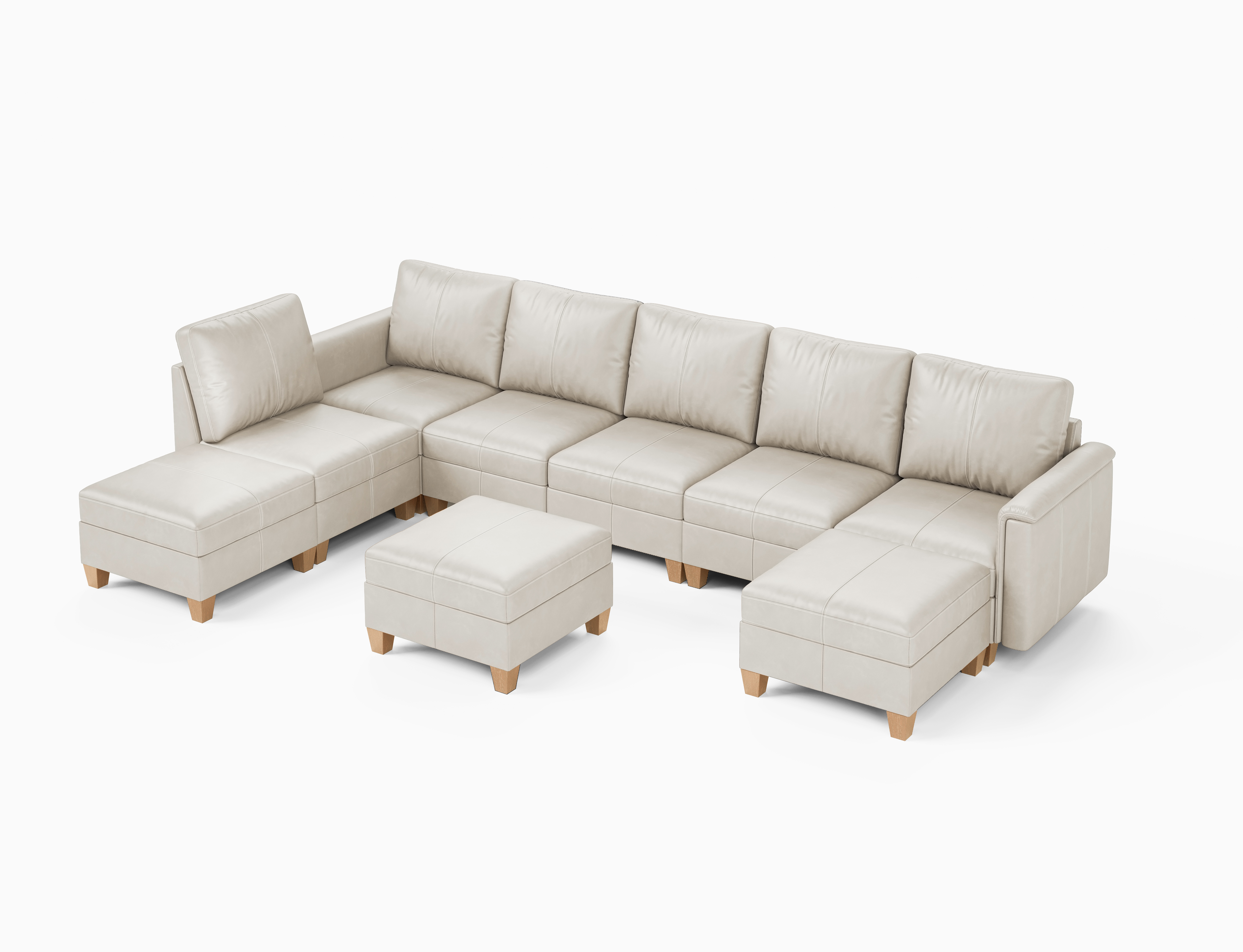 Nexus 9-Seat Faux Leather Modular Sectional