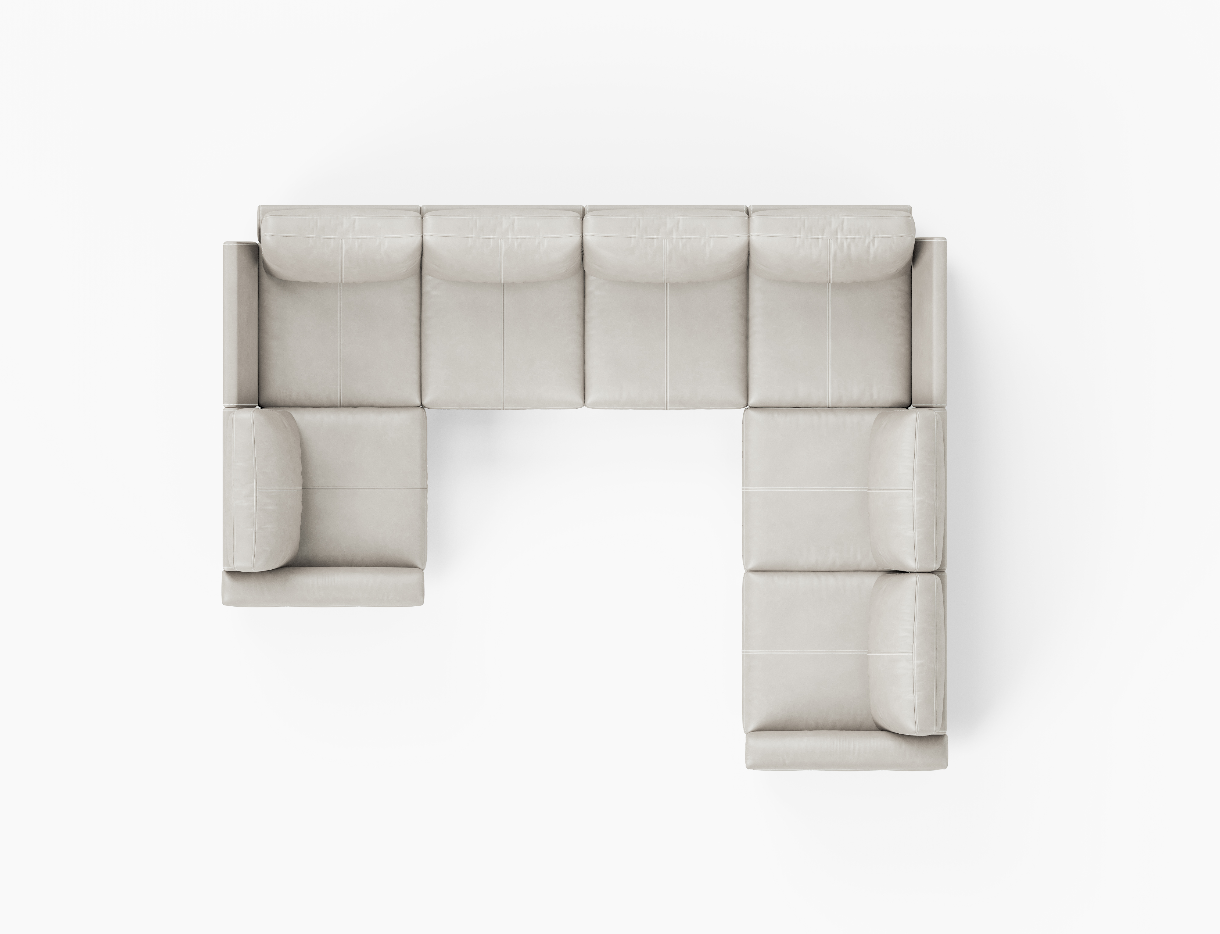 Nexus 7-Seat Faux Leather Sectional Sleeper Sofa