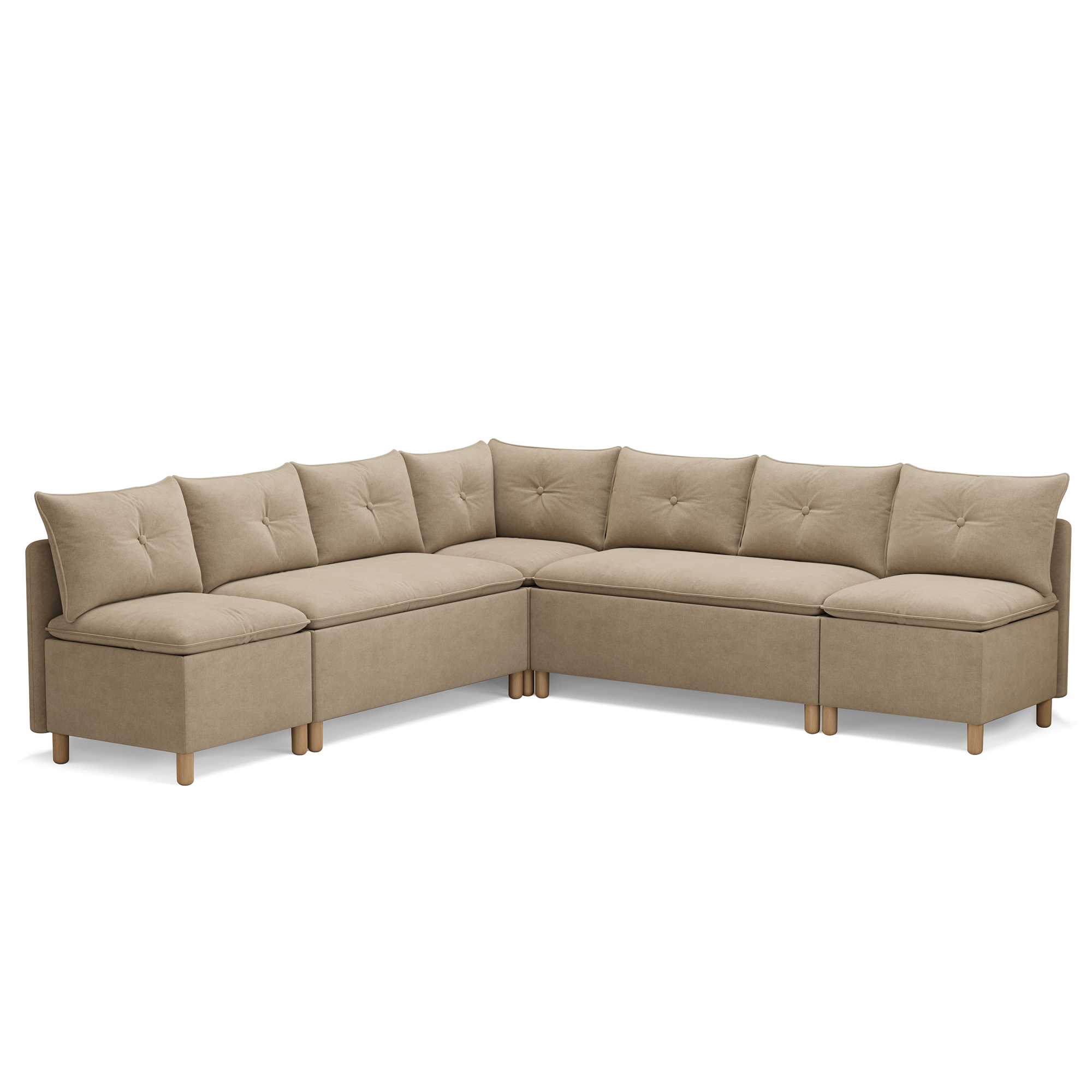 7-Seat Modern Family Room Corner Couch