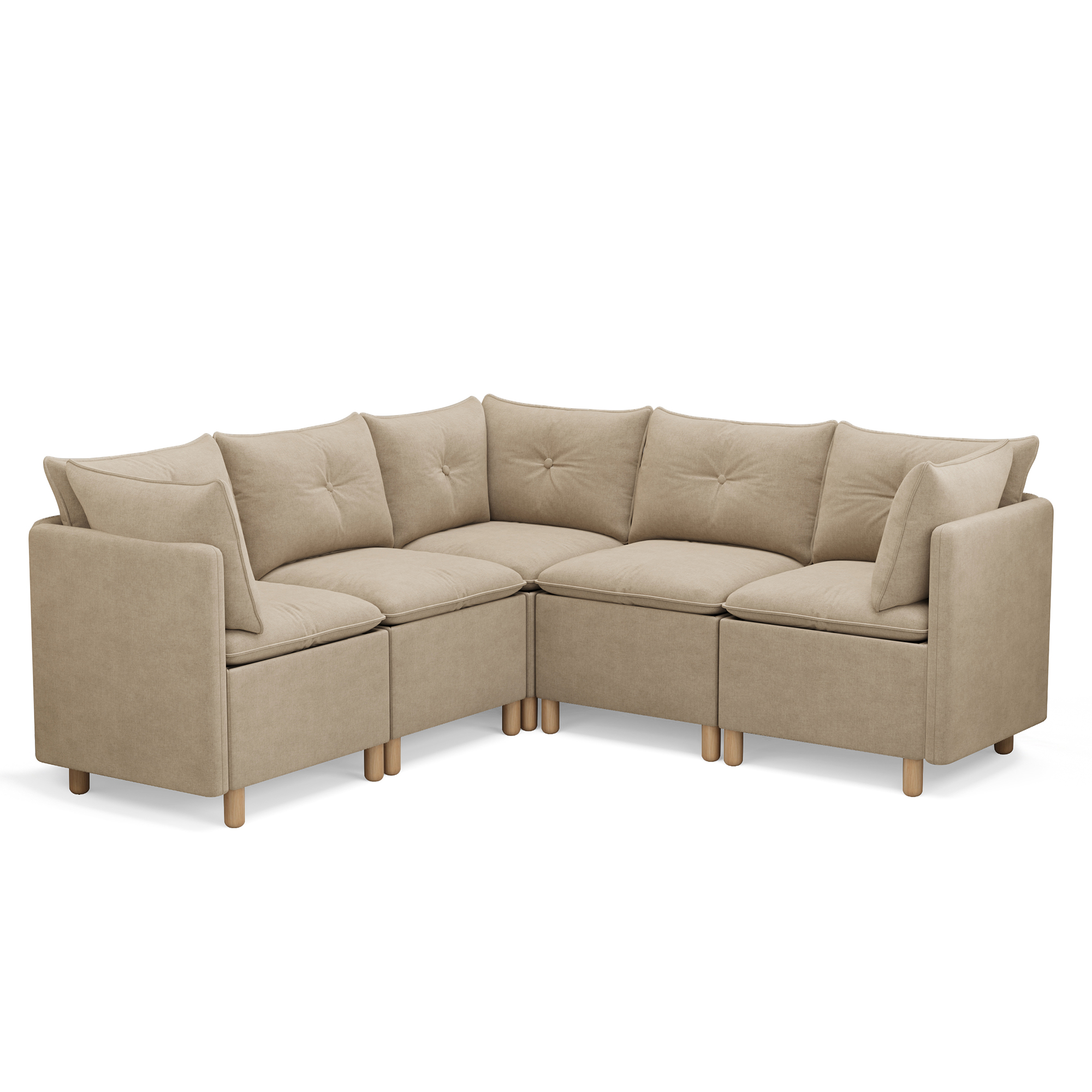 5-Seat Cozy Corner Sectional with Hidden Storage