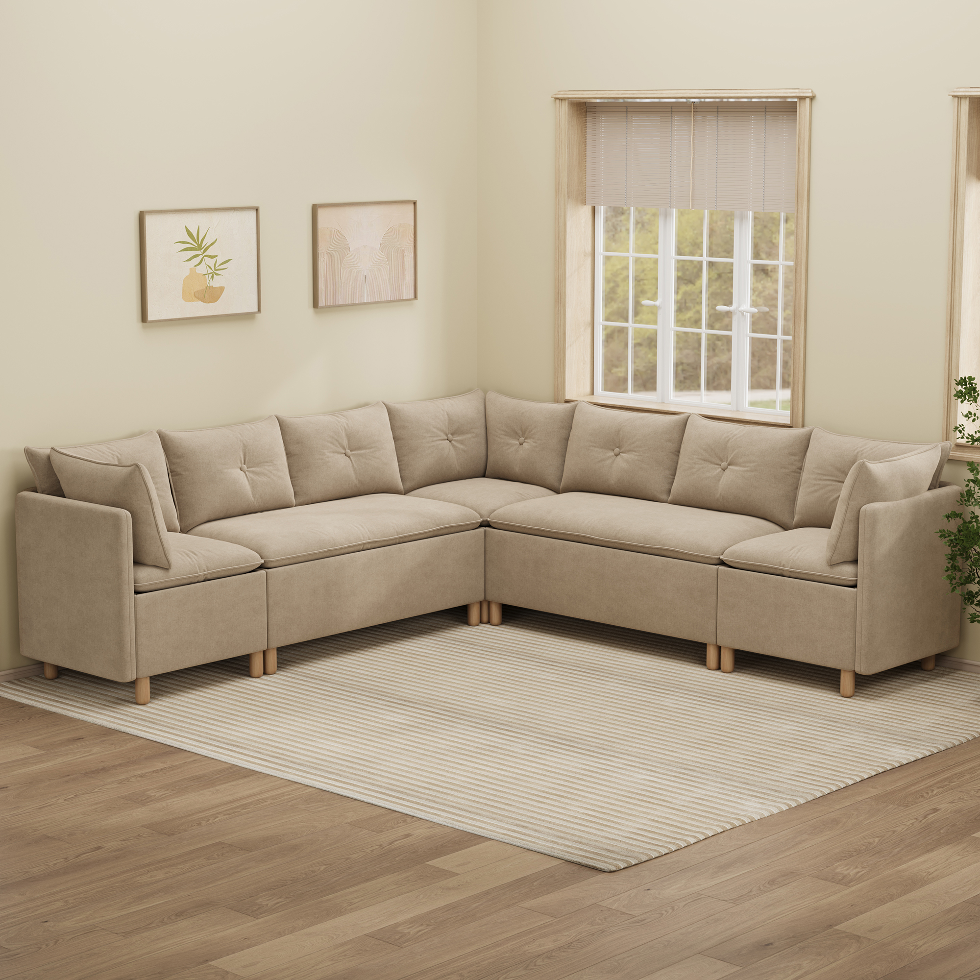 7-Seat Lounge Space with Hidden Storage