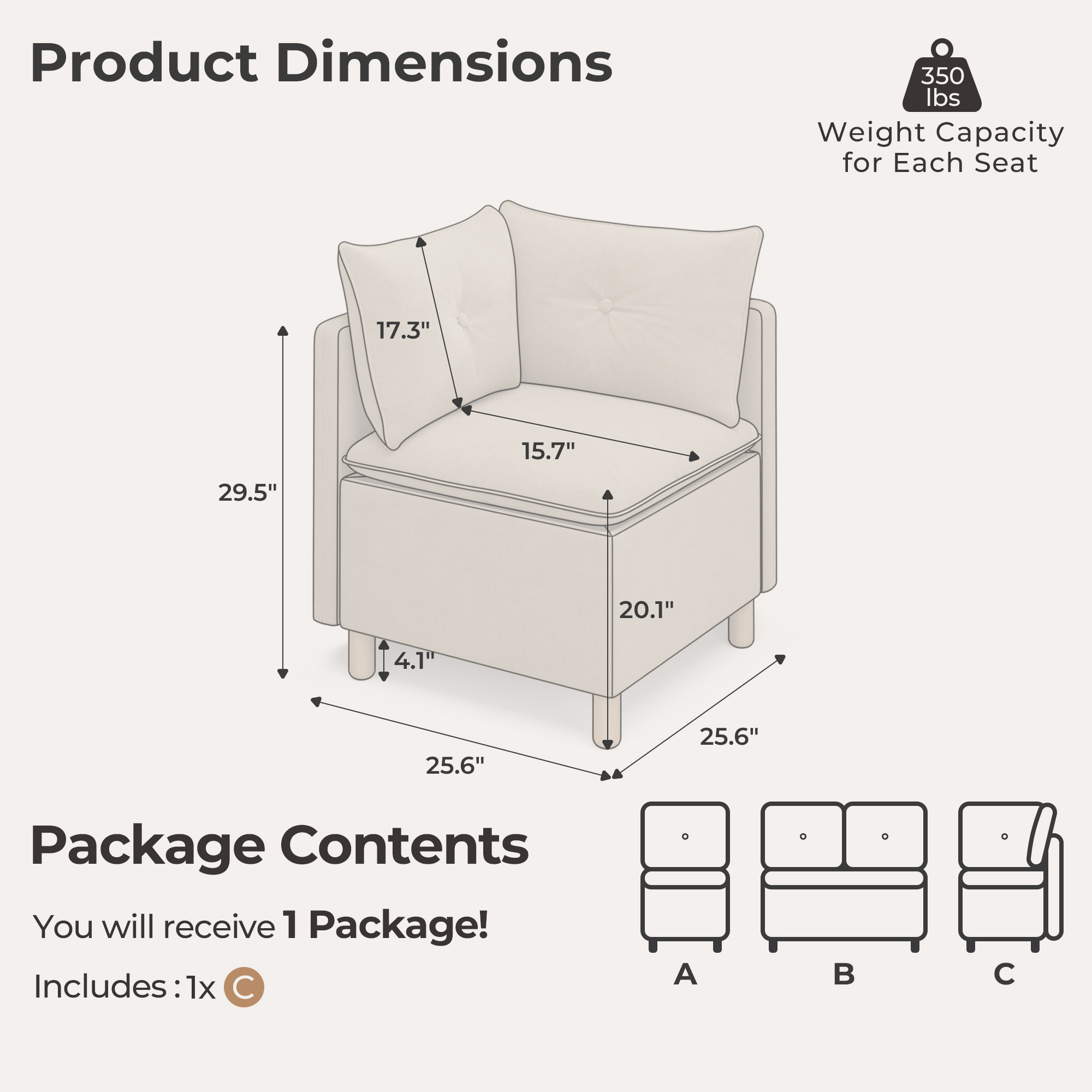 Single Seat & Corner Seat & Bench with Storage