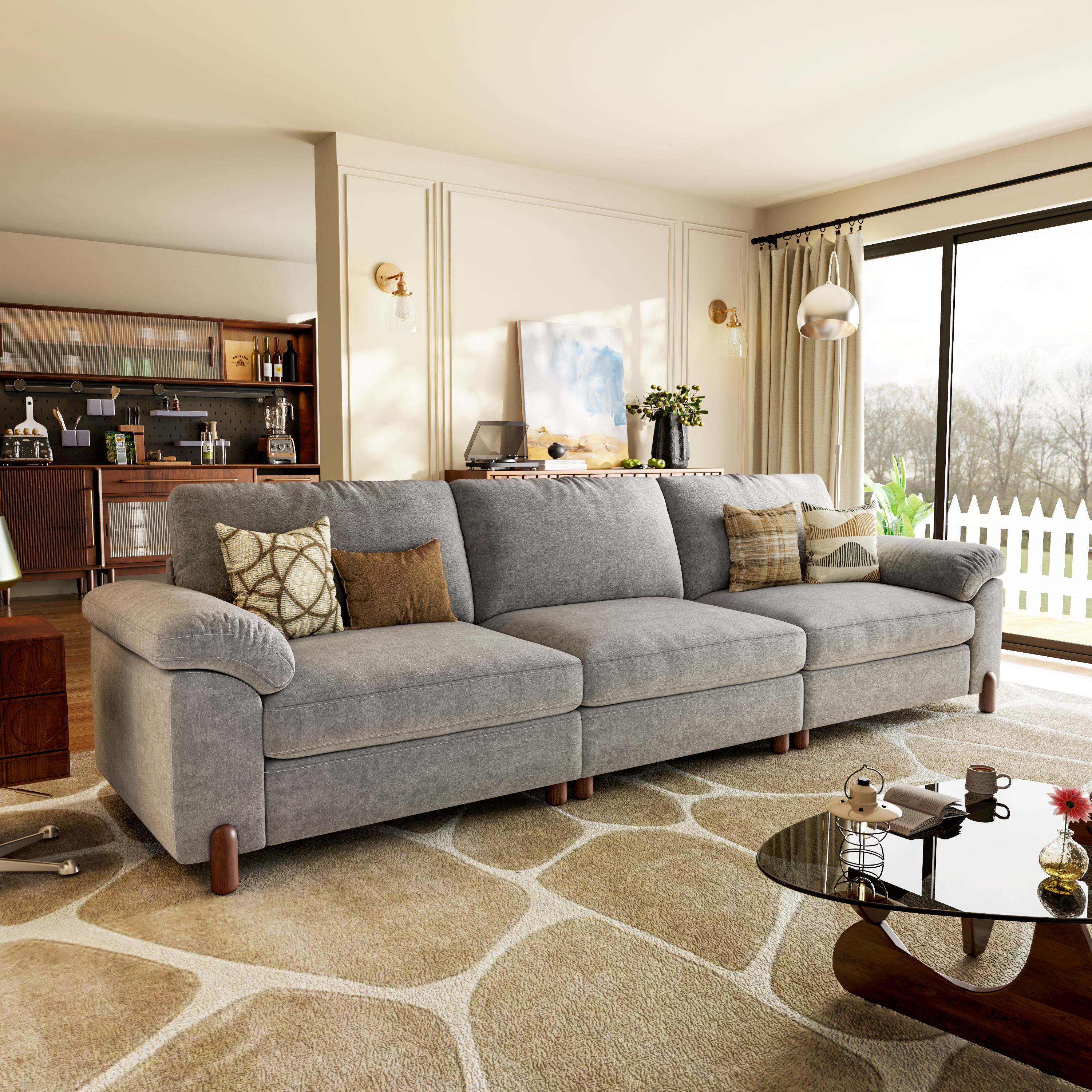 Vista 3-Seat Bench-Style Modular Sofa