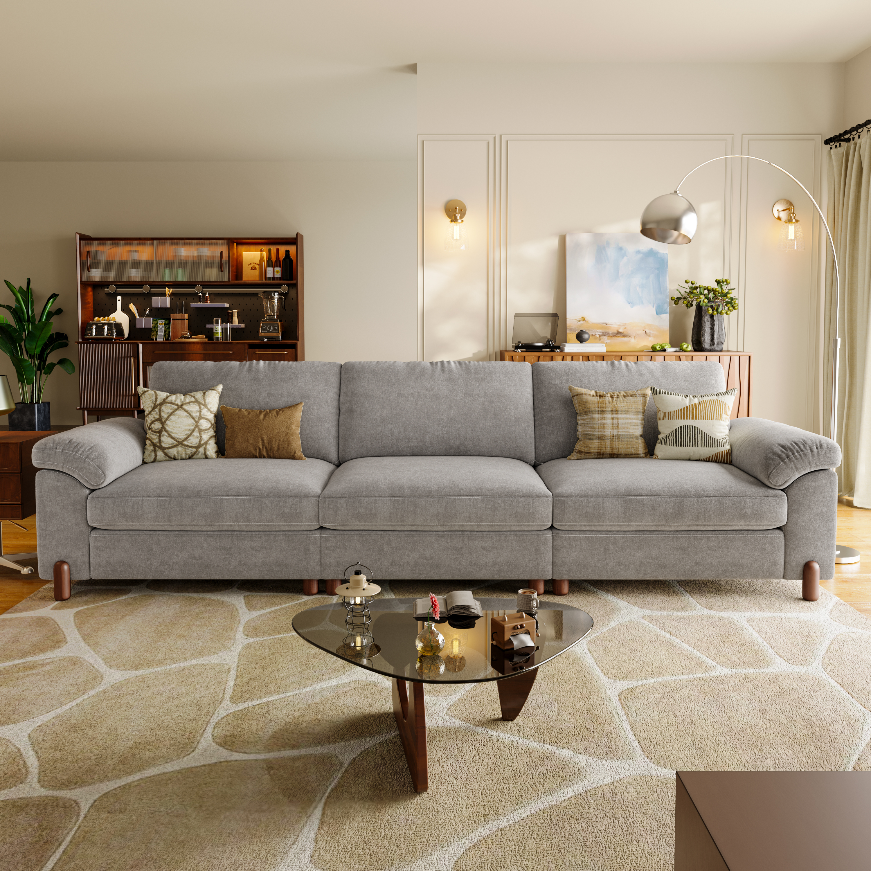 Vista 3-Seat Bench-Style Modular Sofa
