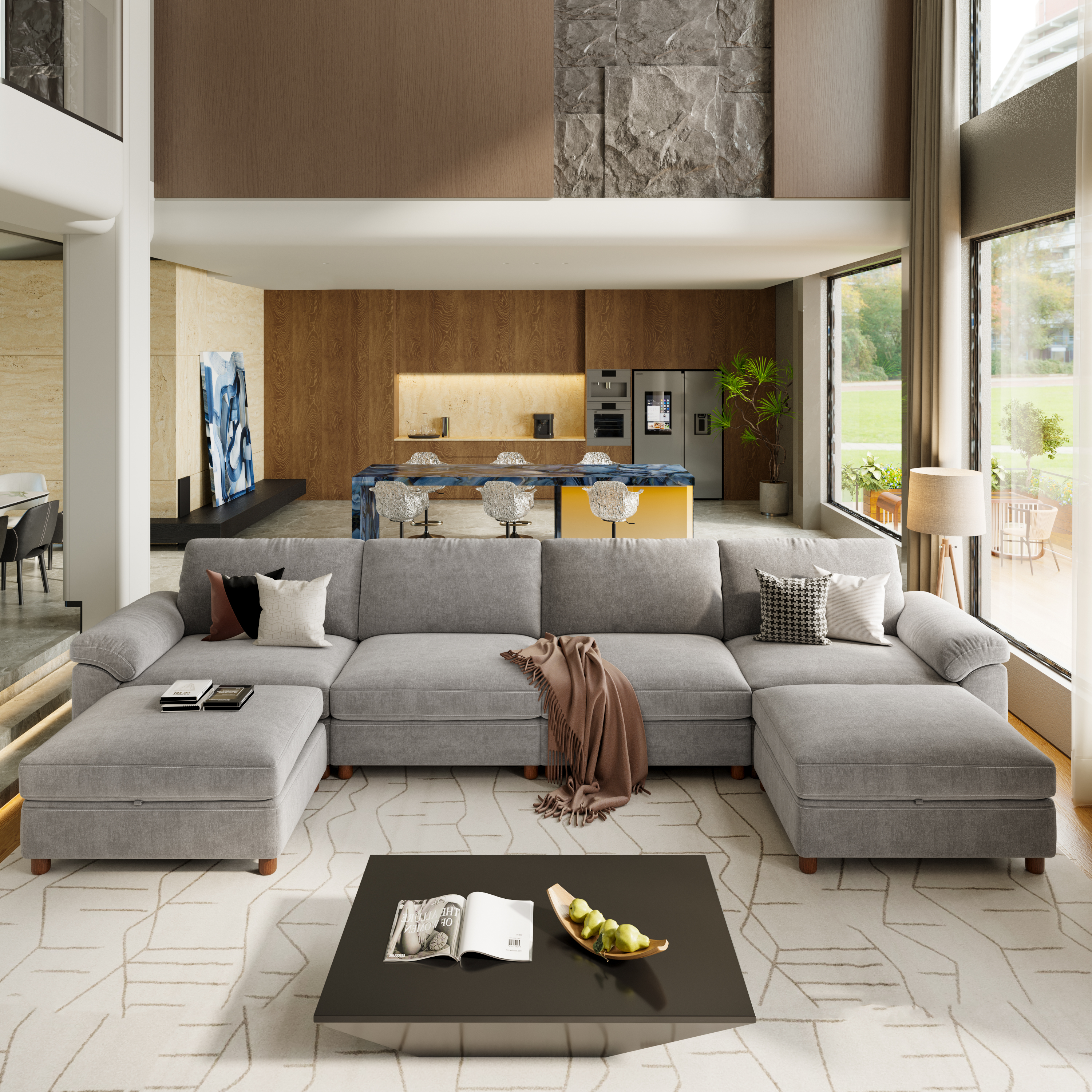 Vista 6-Seat U-Shaped Sectional with Hidden Storage