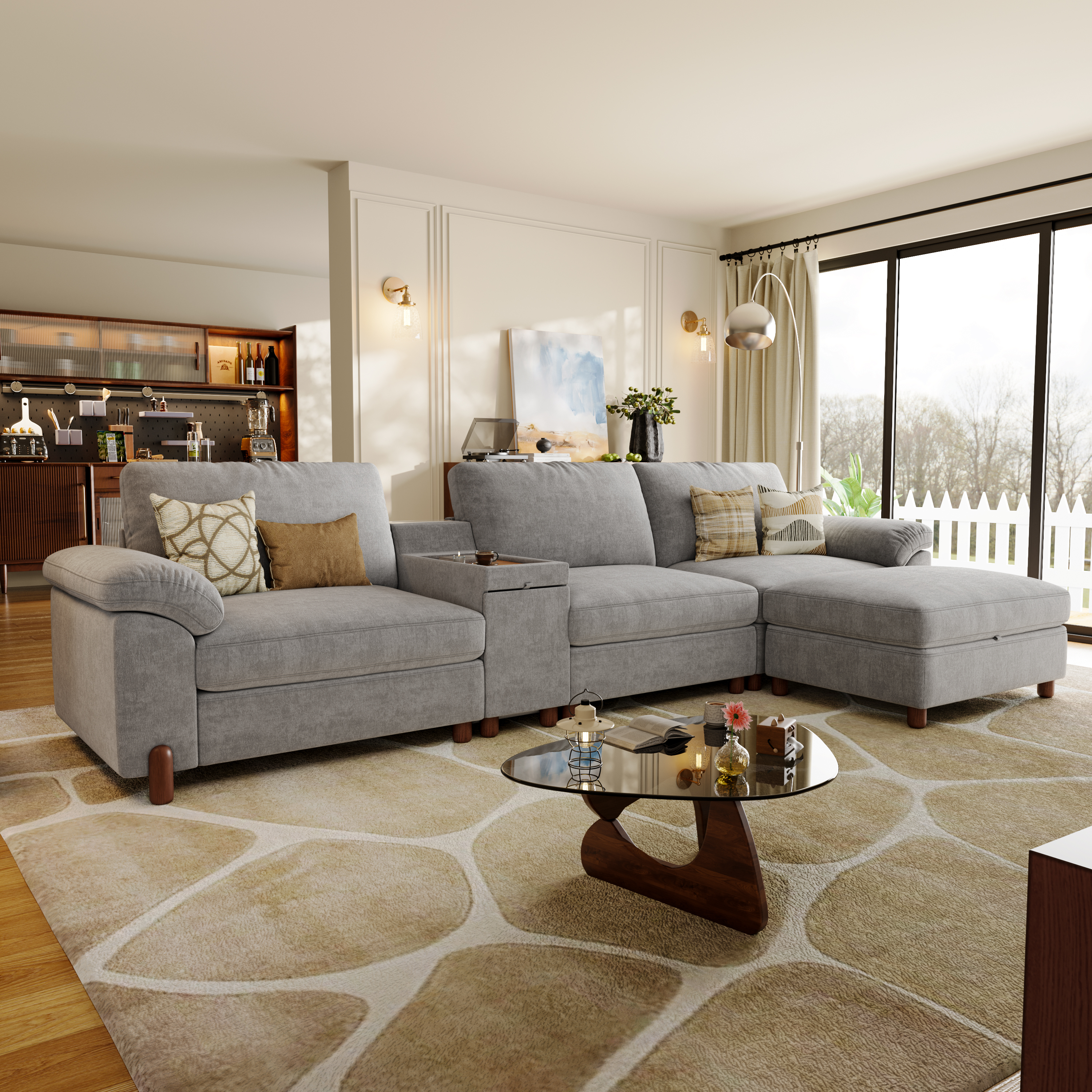 Vista 4-Seat Compact L-Shaped Sectional with Chaise Lounge