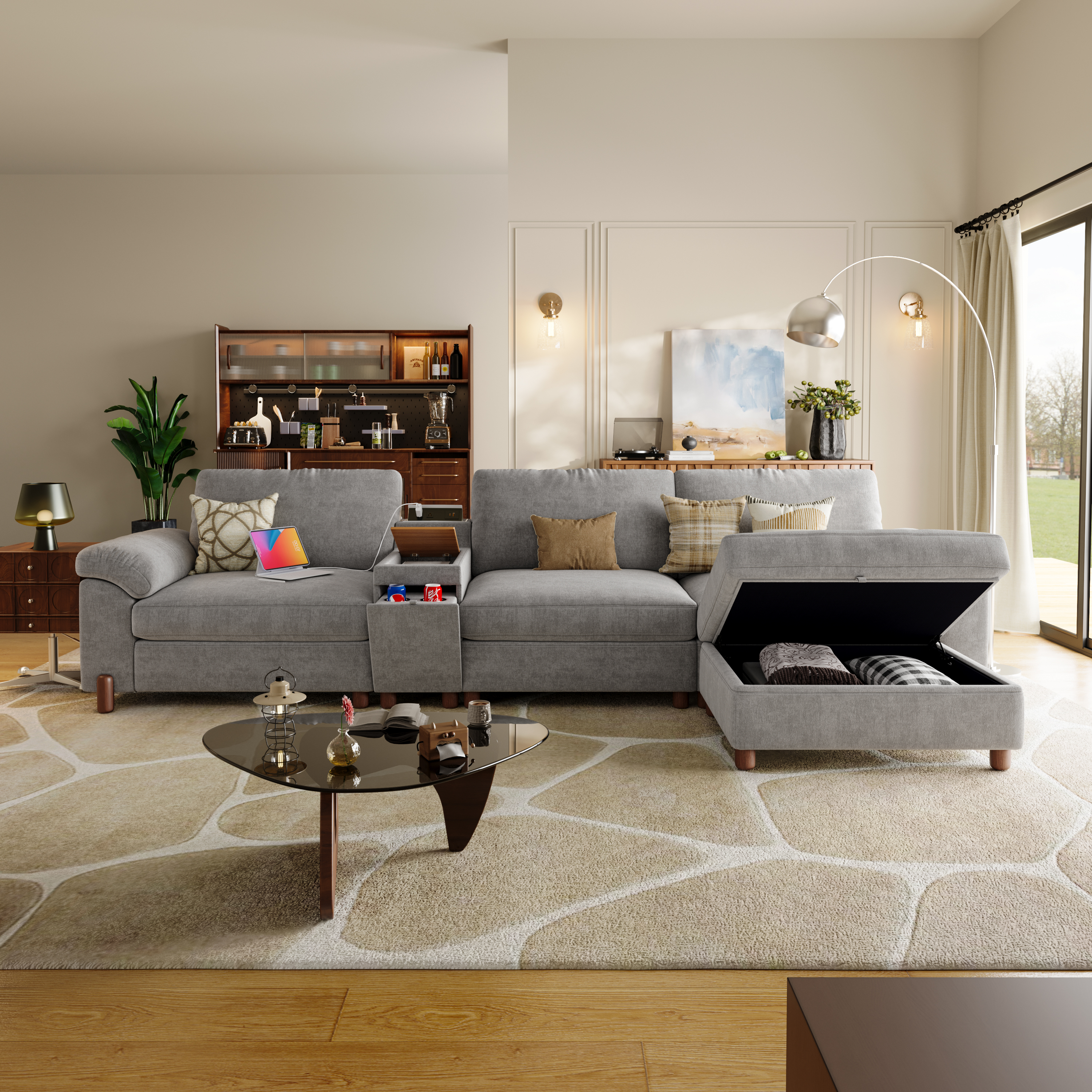 Vista 4-Seat Compact L-Shaped Sectional with Chaise Lounge