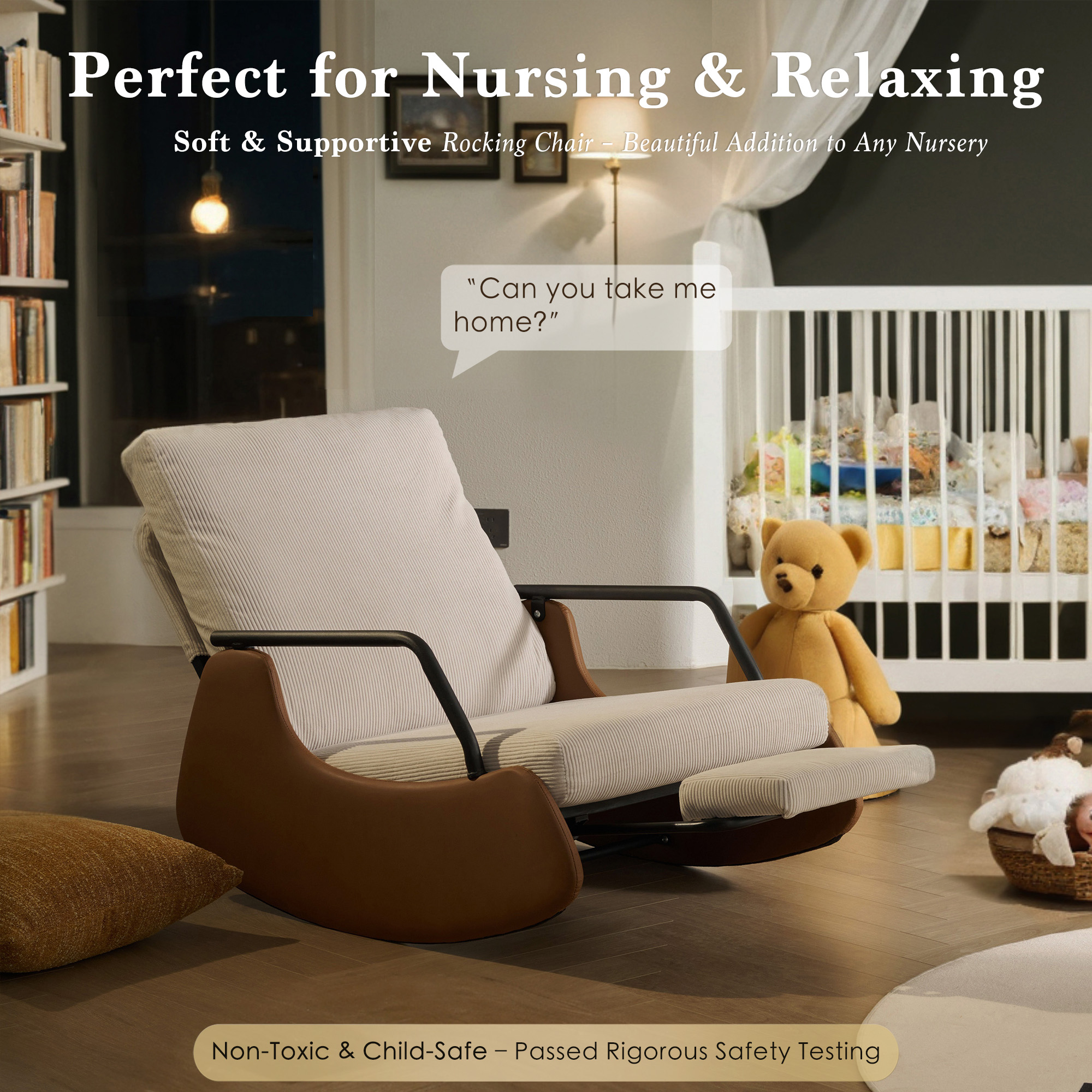 Henry Rocking Recliner Chair with footrest