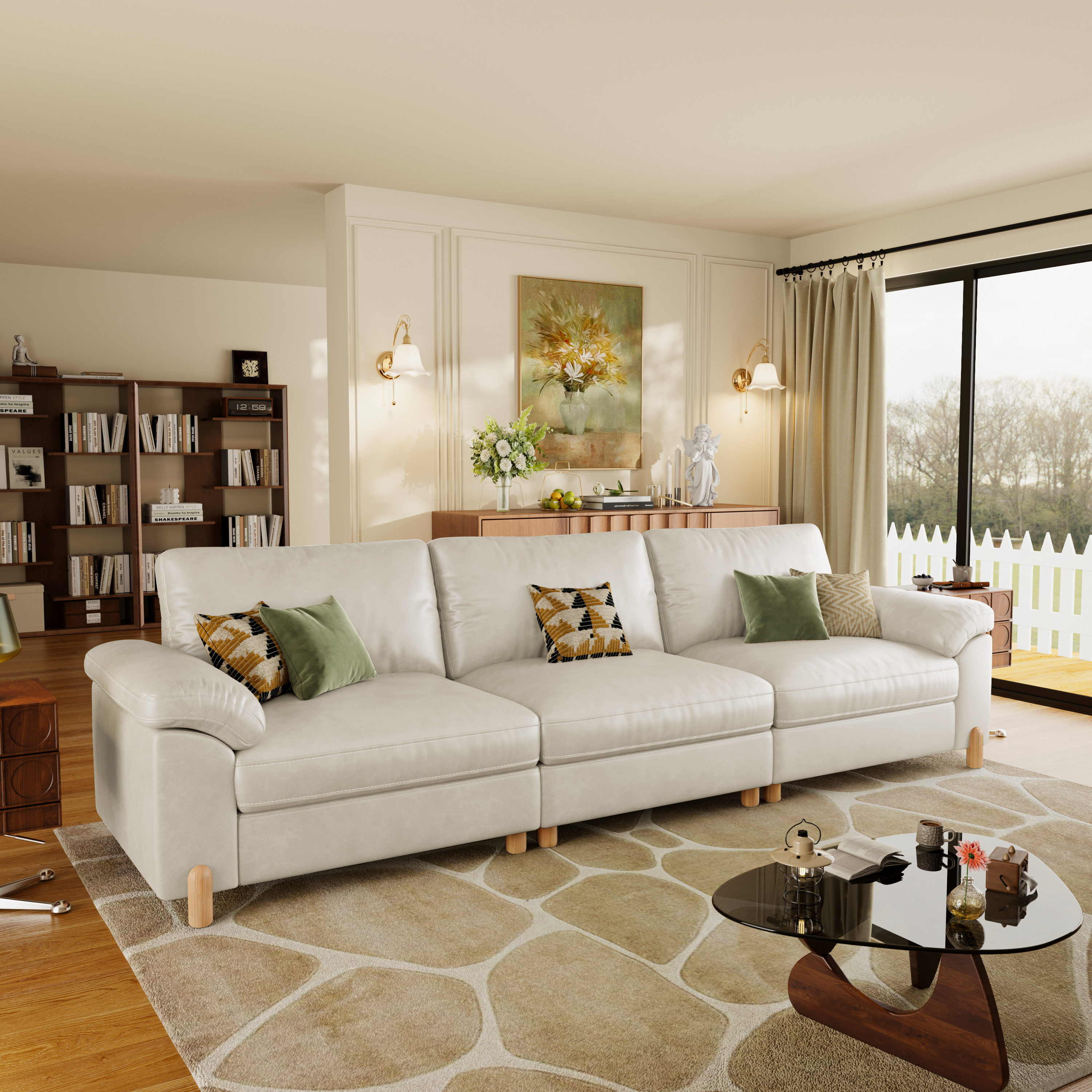 Vista 3-Seat Bench-Style Modular Sofa