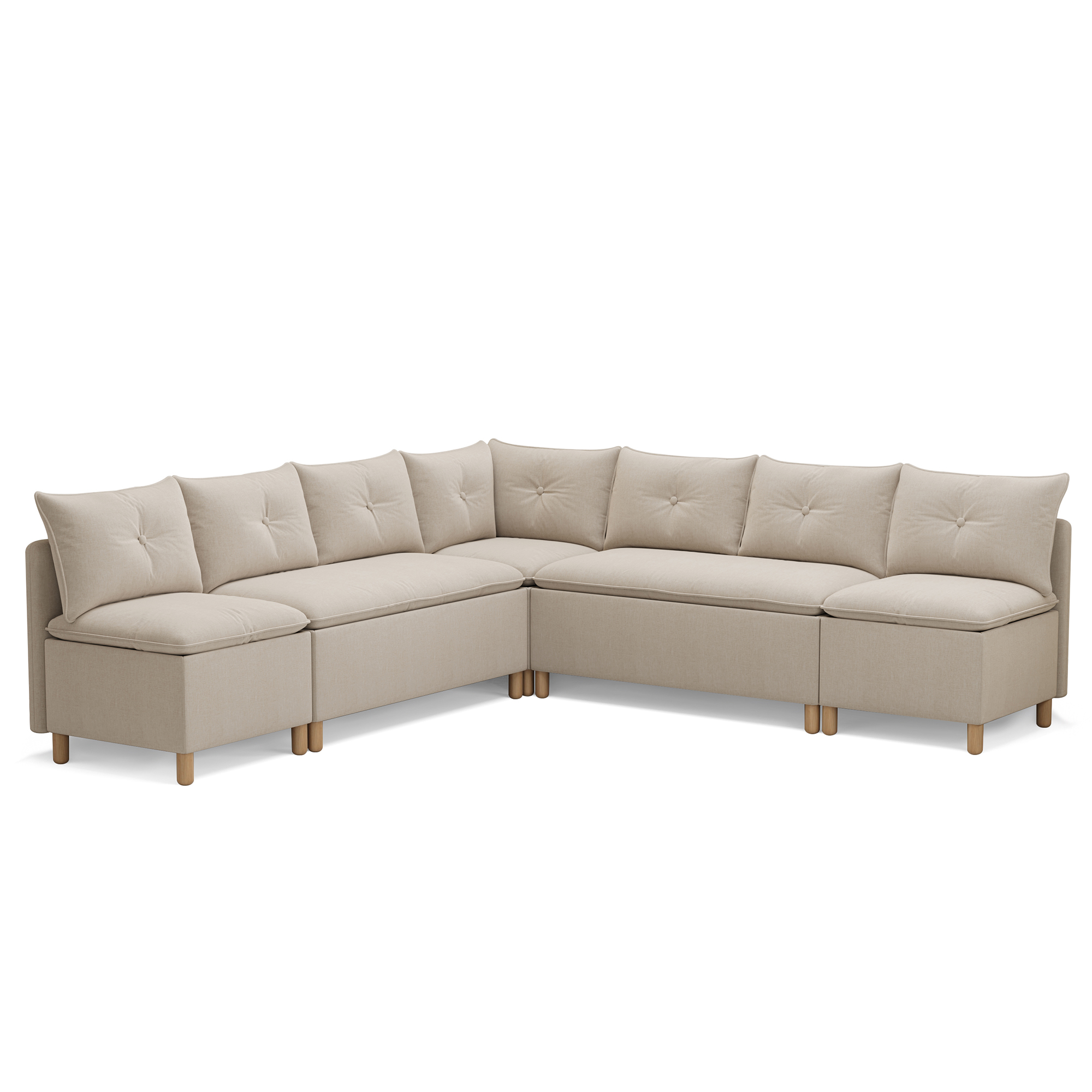 7-Seat Modern Family Room Corner Couch