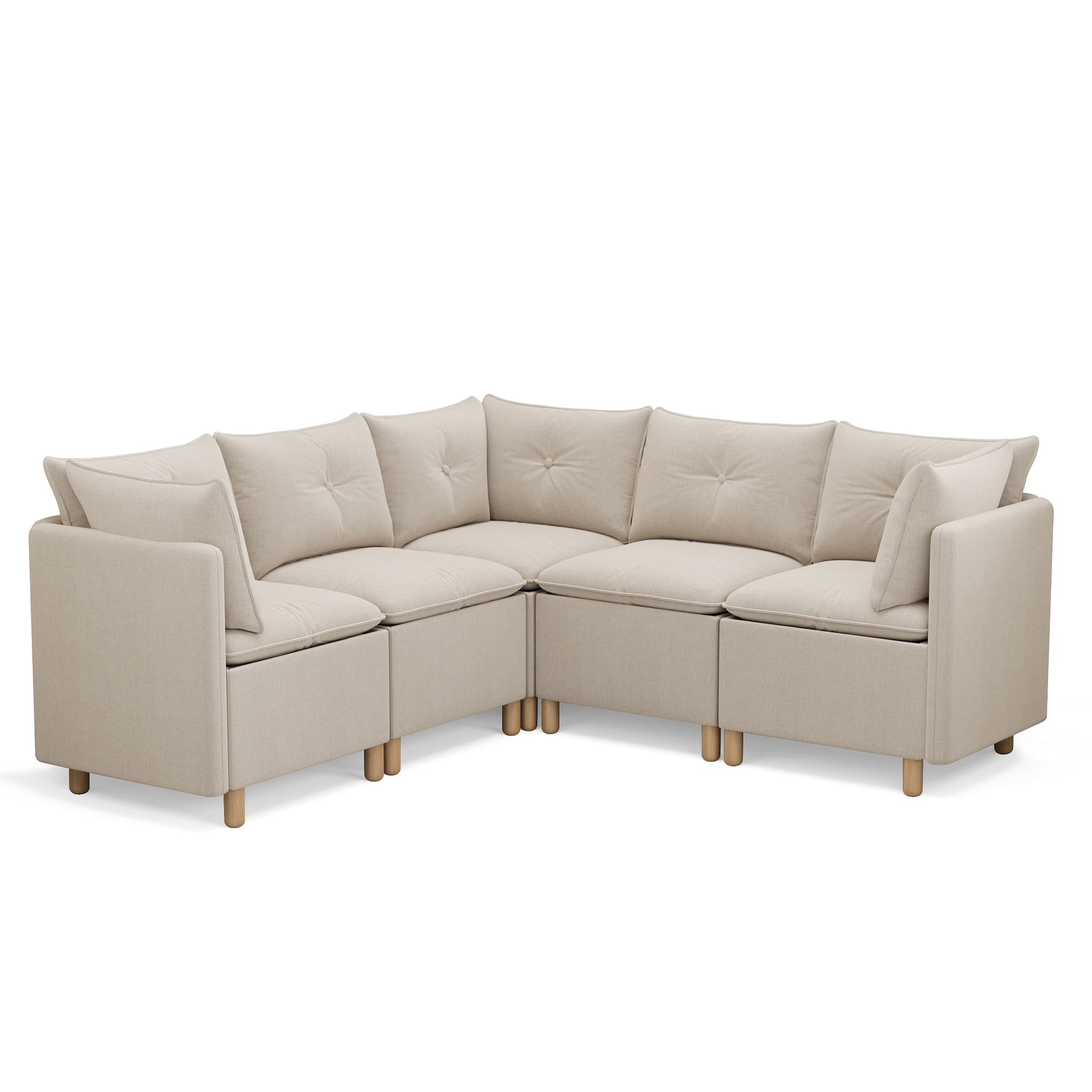5-Seat Cozy Corner Sectional with Hidden Storage