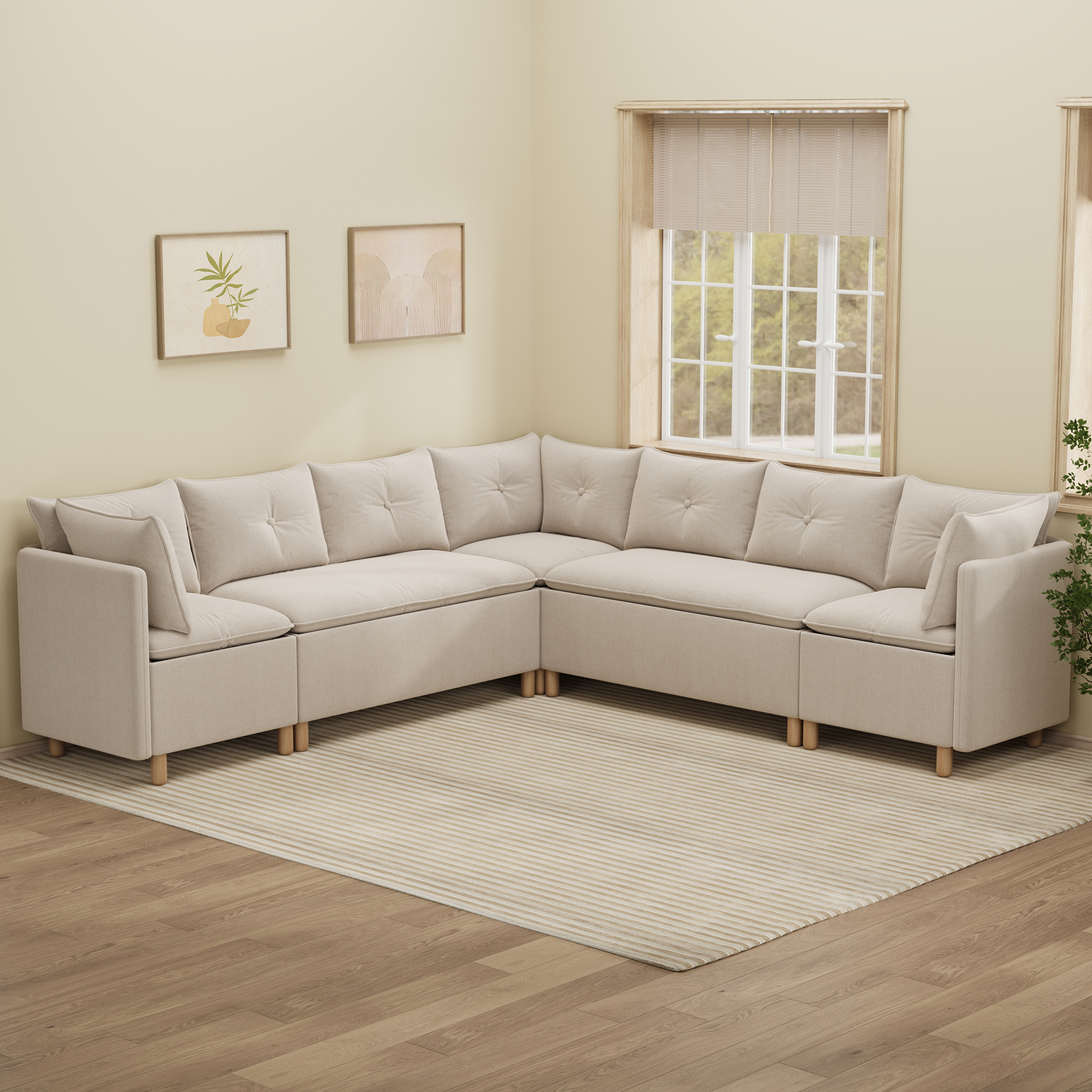 7-Seat Lounge Space with Hidden Storage