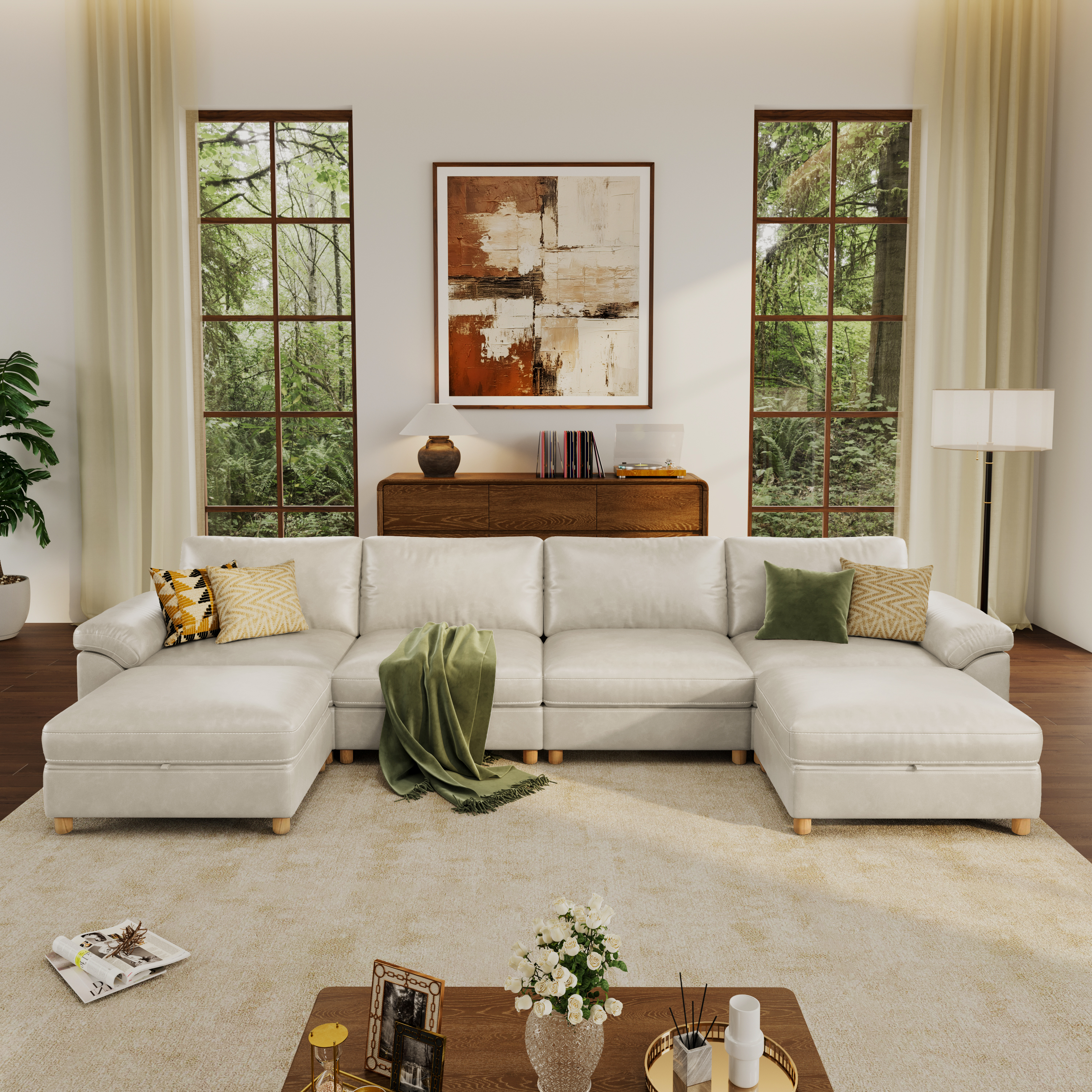 Vista 6-Seat U-Shaped Sectional with Hidden Storage