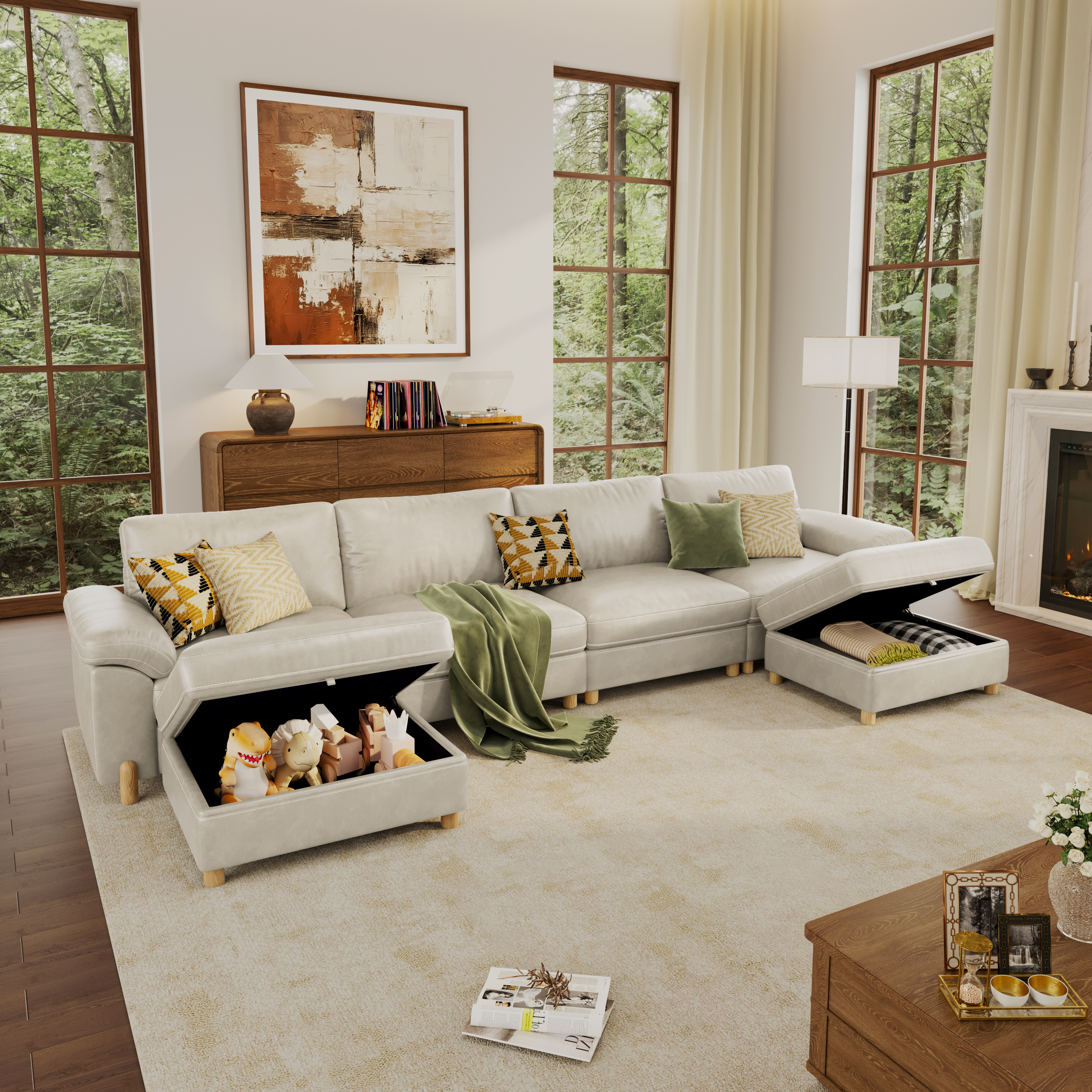 Vista 6-Seat U-Shaped Sectional with Hidden Storage