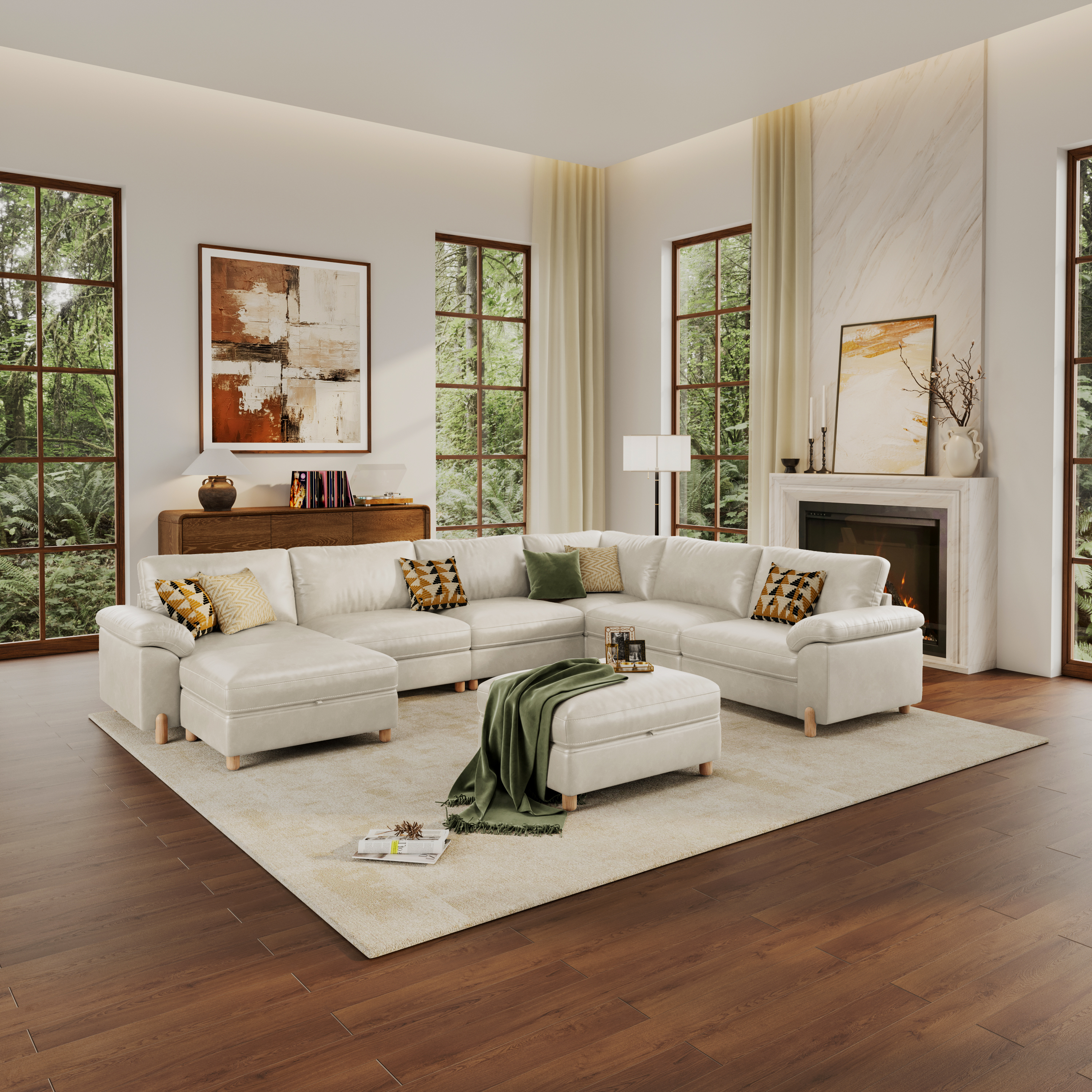 Vista 8-Seat Oversized Modular Sofa with Chaise Lounge