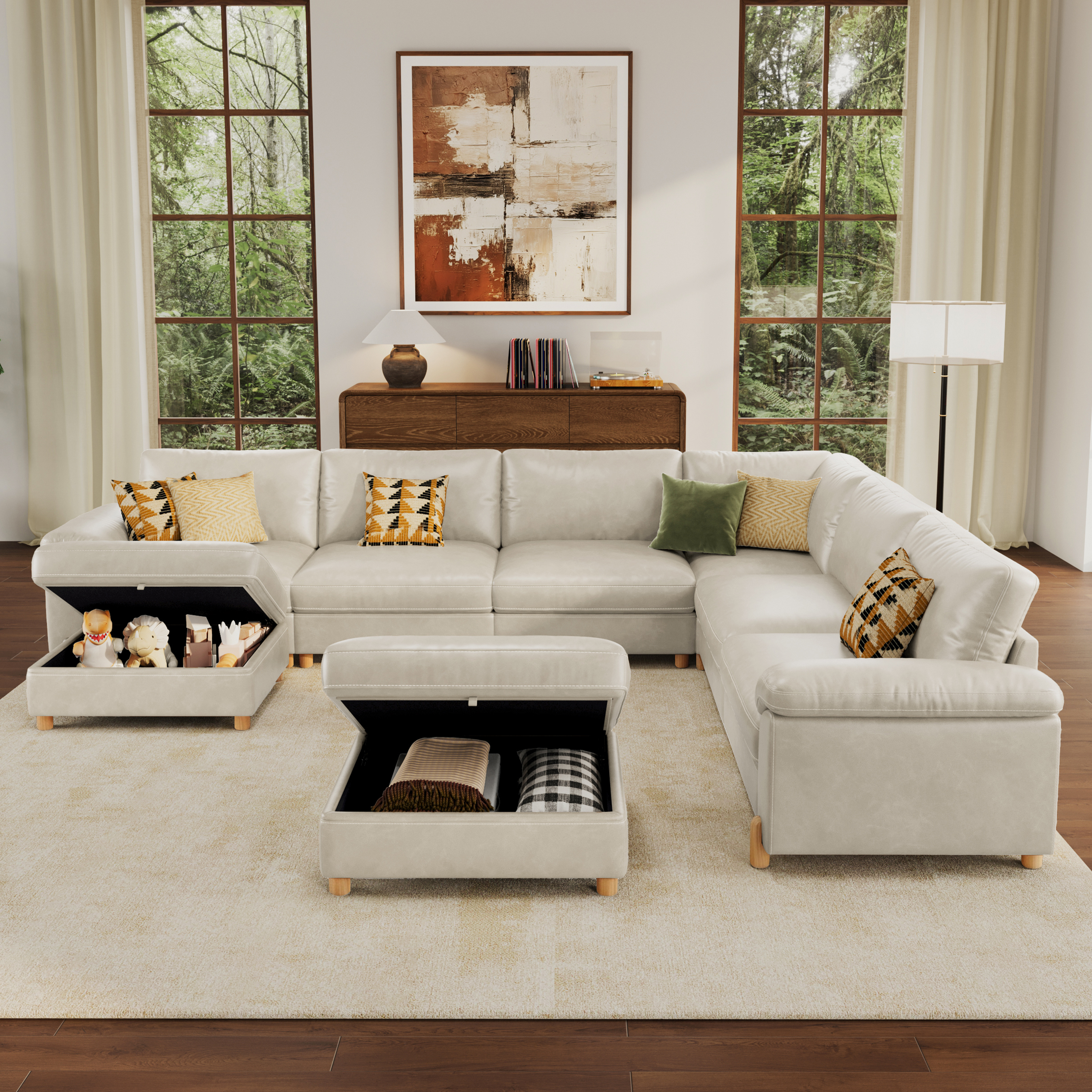 Vista 8-Seat Oversized Modular Sofa with Chaise Lounge