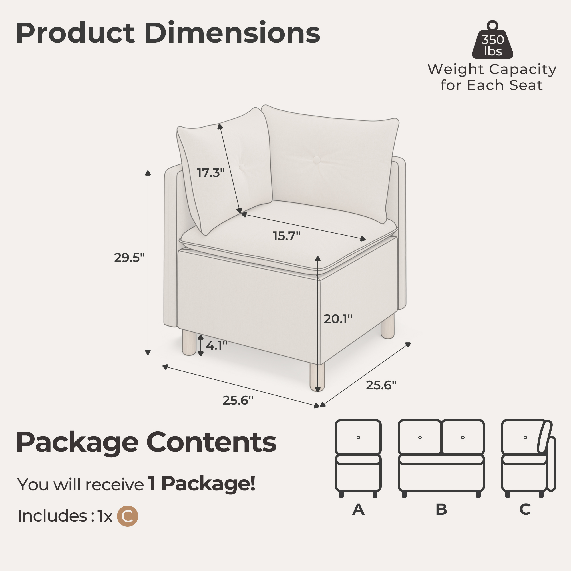 Single Seat & Corner Seat & Bench with Storage