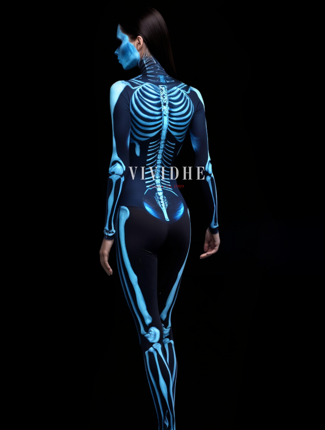 Blue Skull Costume for Halloween Party Wear - VIVIDHE