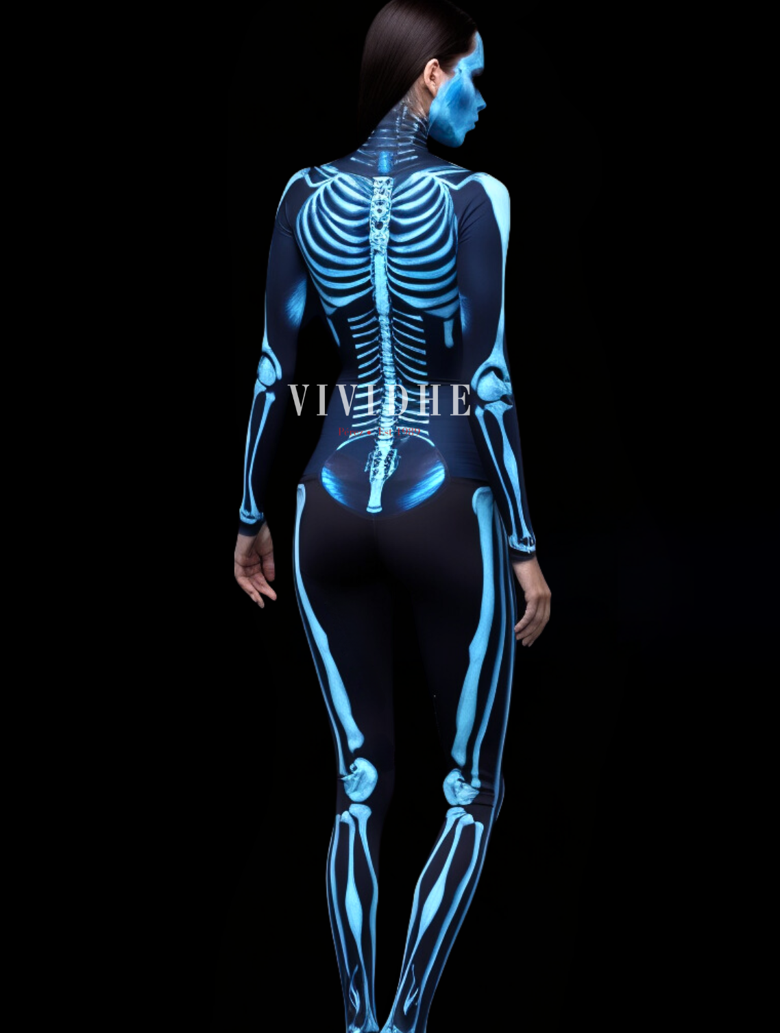 Blue Skull Costume for Halloween Party Wear - VIVIDHE