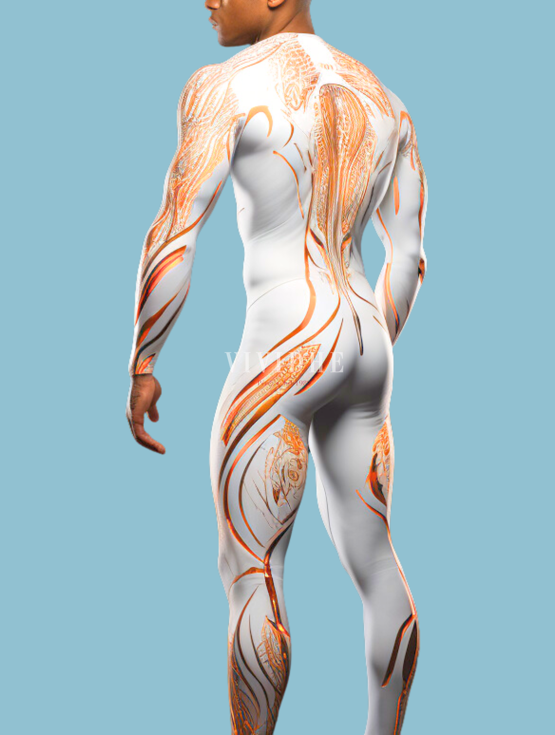 Male Fire Warrior Costume for Cosplay Event by VIVIDHE