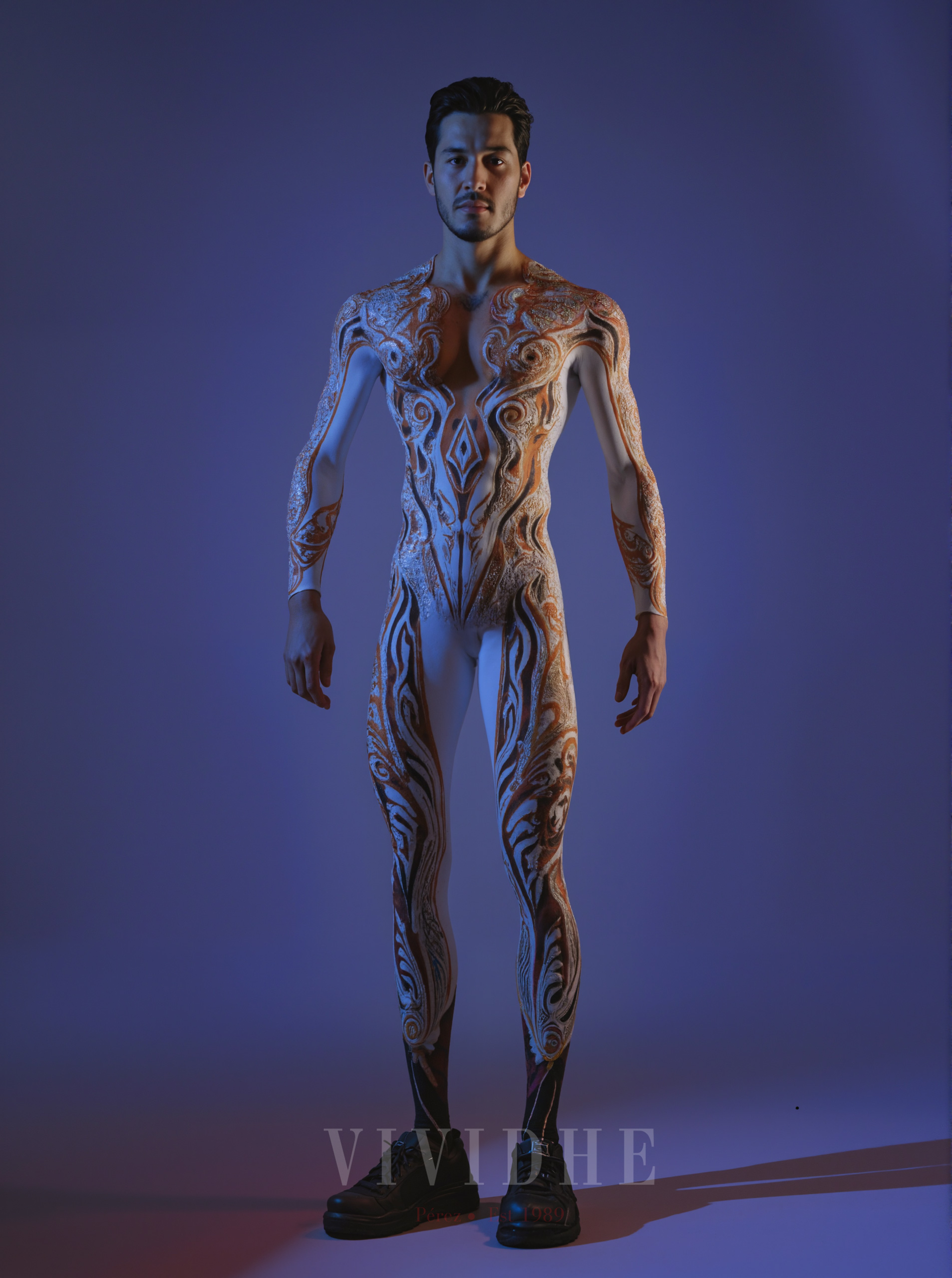 Orange_Textured_Male_Costume_Men's_Wear_VIVIDHE