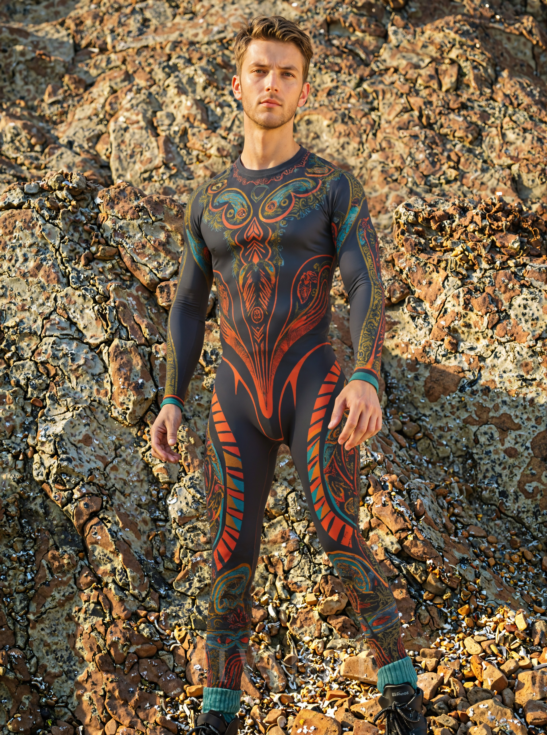 Orange_Tribal_Male_Costume_Men's_Wear_VIVIDHE