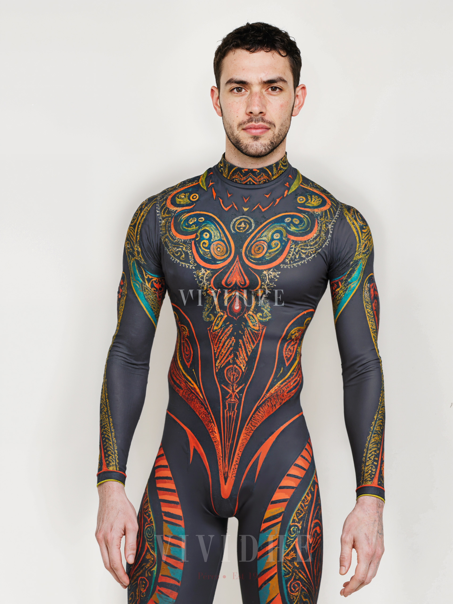 Orange_Tribal_Male_Costume_Men's_Wear_VIVIDHE