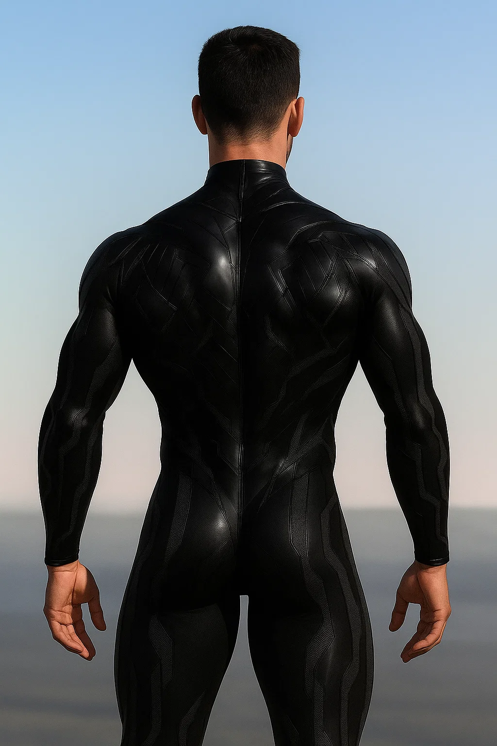 VIVIDHE Black Patterned Bodysuit VV521