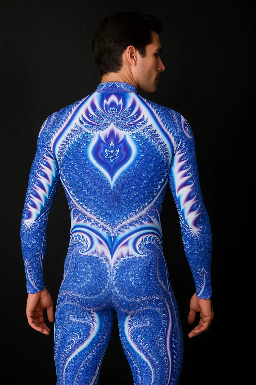 VIVIDHE Blue Purple Abstract Bodysuit VV515