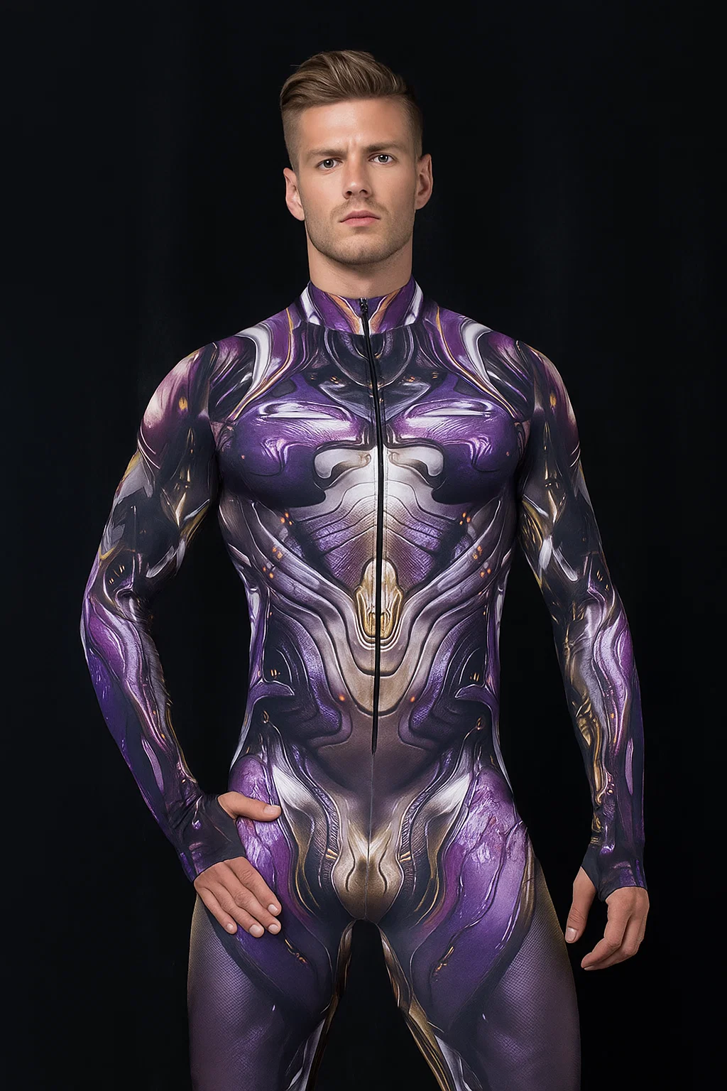 VIVIDHE Purple Mechanical Bodysuit VV513