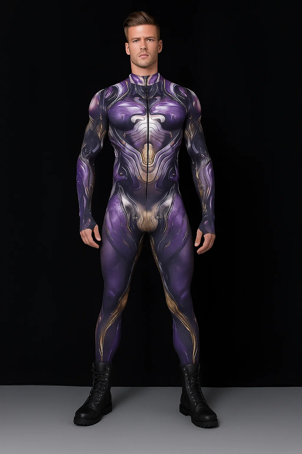 VIVIDHE Purple Mechanical Bodysuit VV513